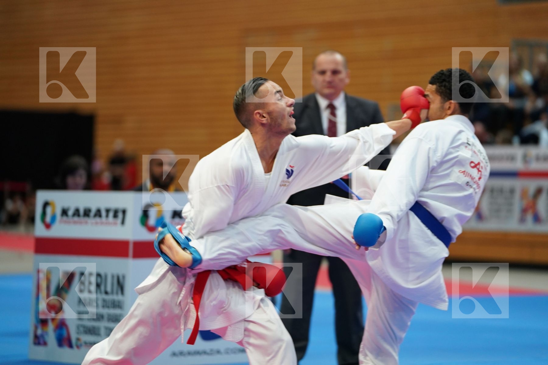 DACOSTA STEVEN (FRANCE) vs THOMAS JORDAN (ENGLAND) in Senior Kumite -67 Kg - Bronze bout