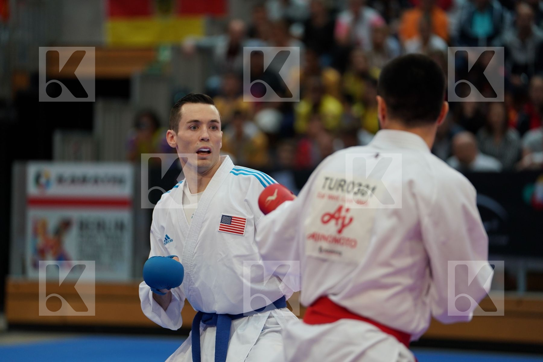 ELTEMUR ERMAN (TURKEY) vs SCOTT THOMAS (UNITED STATE) in Senior Kumite Ð 75 Kg - Bronze bout