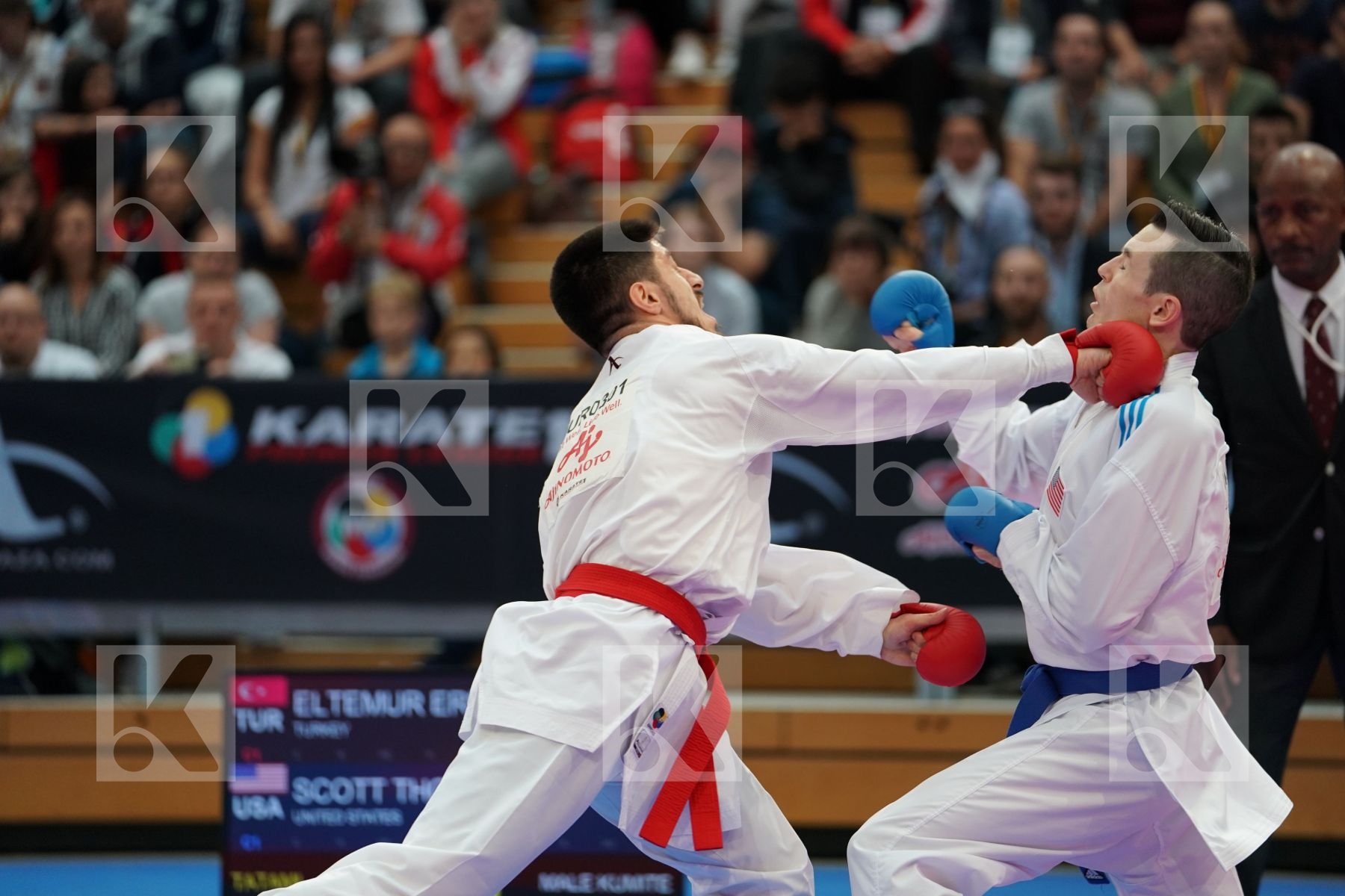 ELTEMUR ERMAN (TURKEY) vs SCOTT THOMAS (UNITED STATE) in Senior Kumite Ð 75 Kg - Bronze bout