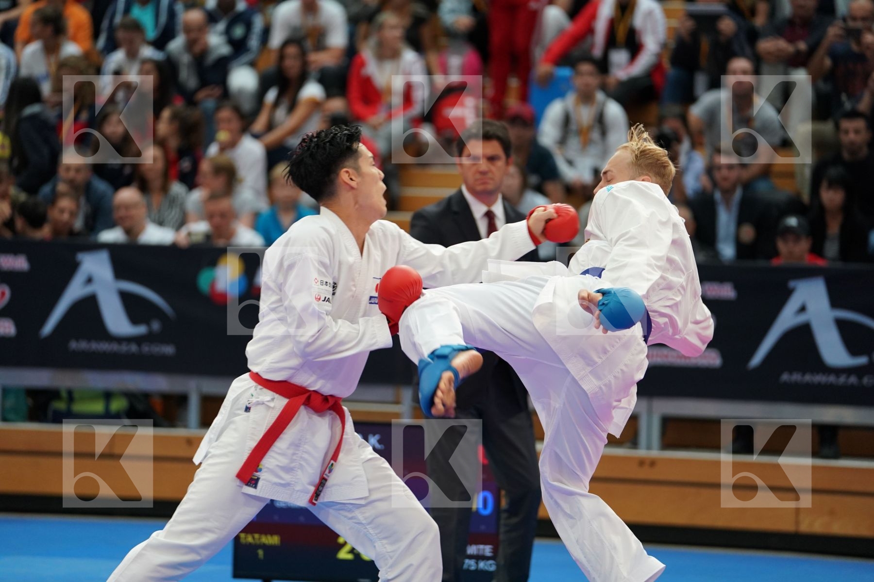 NISHIMURA KEN (JAPAN) vs BITSCH NOAH (GERMANY) in Senior Kumite Ð 75 Kg - Bronze bout