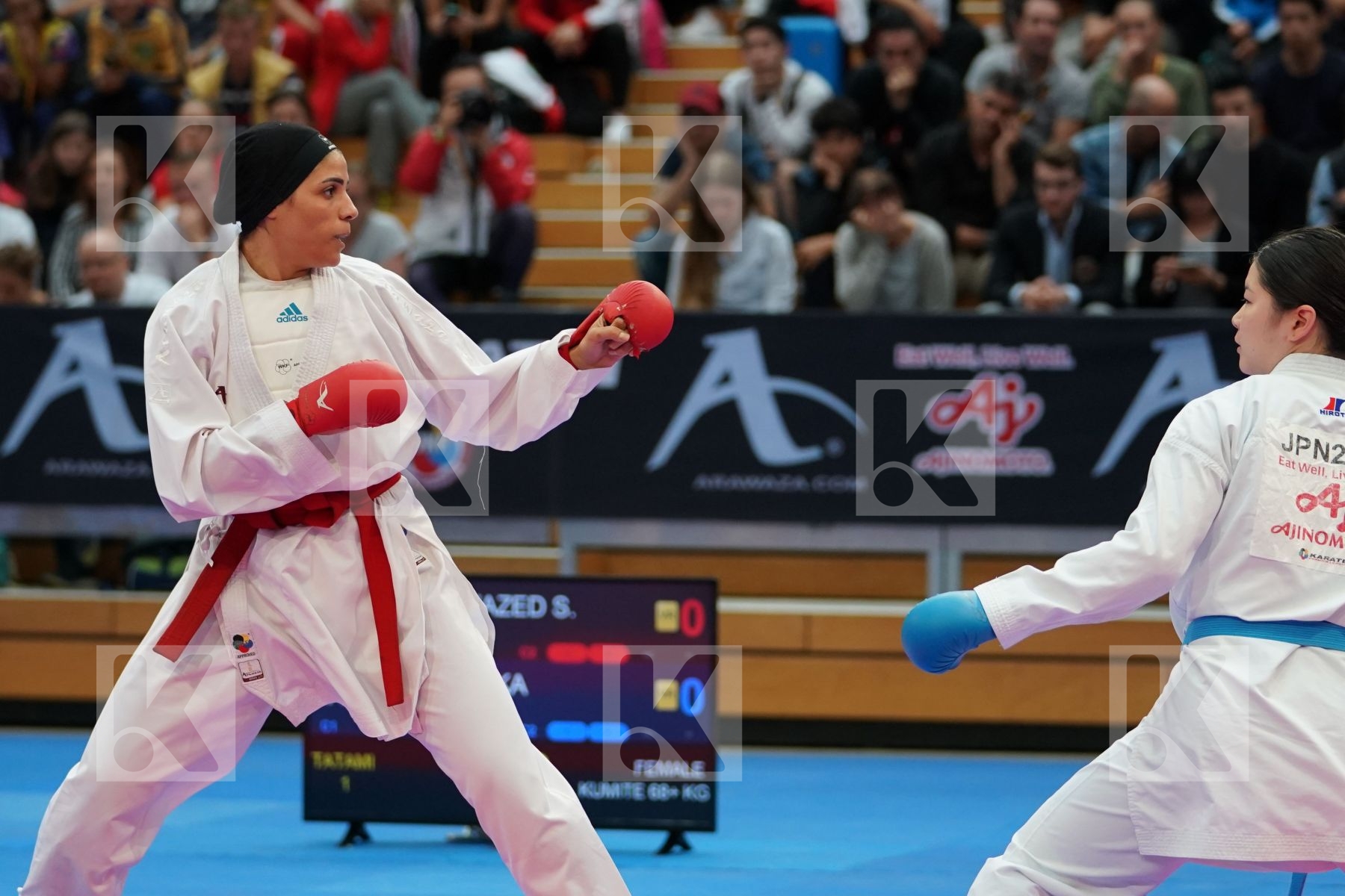 ABOUALYAZED SHYMAA (EGYPT) vs SAITO AYAKA (JAPAN) in Senior Kumite 68+ Kg - Bronze bout