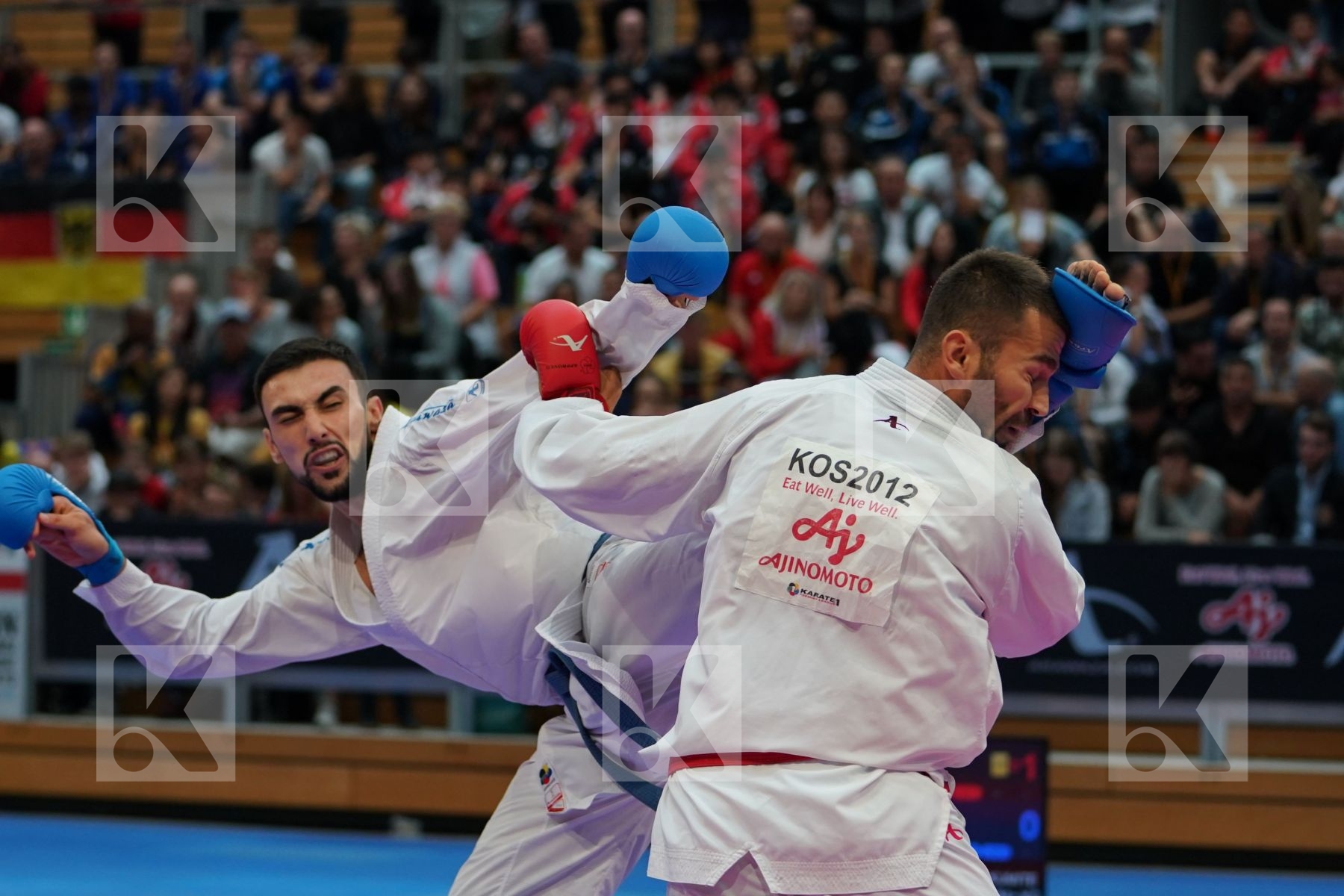 NISHEVCI HEROLIND (KOSOVO) vs KVESIC ANDJELO (CROATIA) in Senior Kumite 84+ Kg - Bronze bout