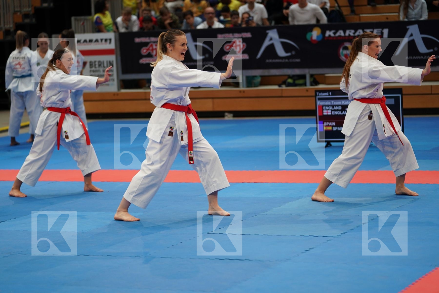 ENGLAND (FRETWELL, PAYNE, SELL) in Senior Team Female Kata - Bronze bout