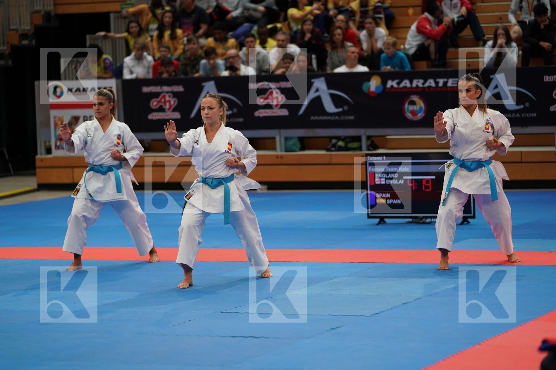 SPAIN (GARCIA LOZANO, RODRIGUEZ ENCABO, ROY RUBIO) in Senior Team Female Kata - Bronze bout