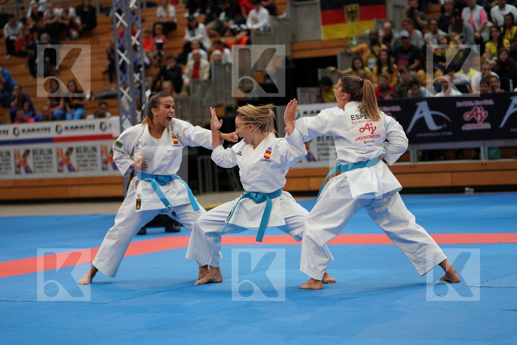 SPAIN (GARCIA LOZANO, RODRIGUEZ ENCABO, ROY RUBIO) in Senior Team Female Kata - Bronze bout