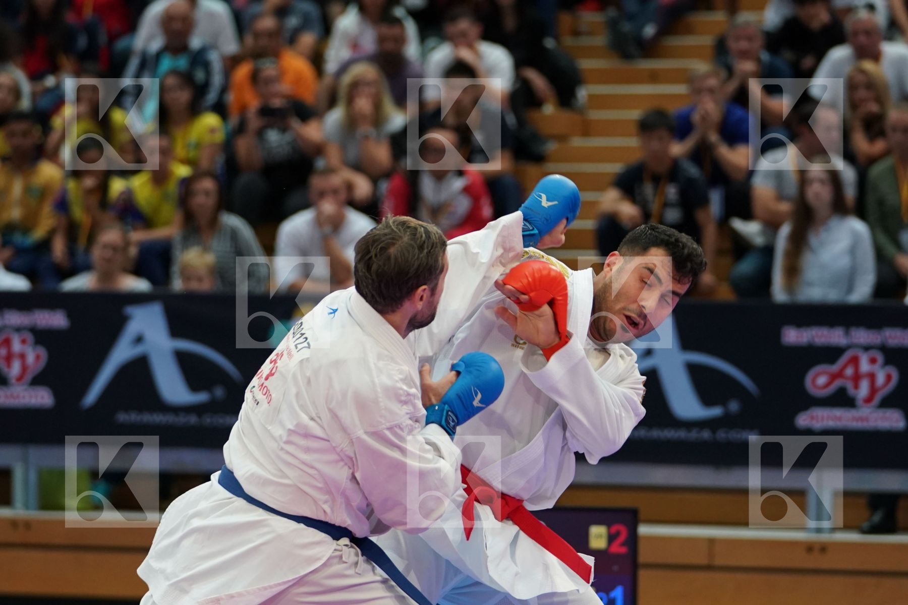 GANJZADEH SAJAD (IRAN) vs ARKANIA GOGITALIA (GEORGIA) in Senior Kumite 84+ Kg - Gold bout