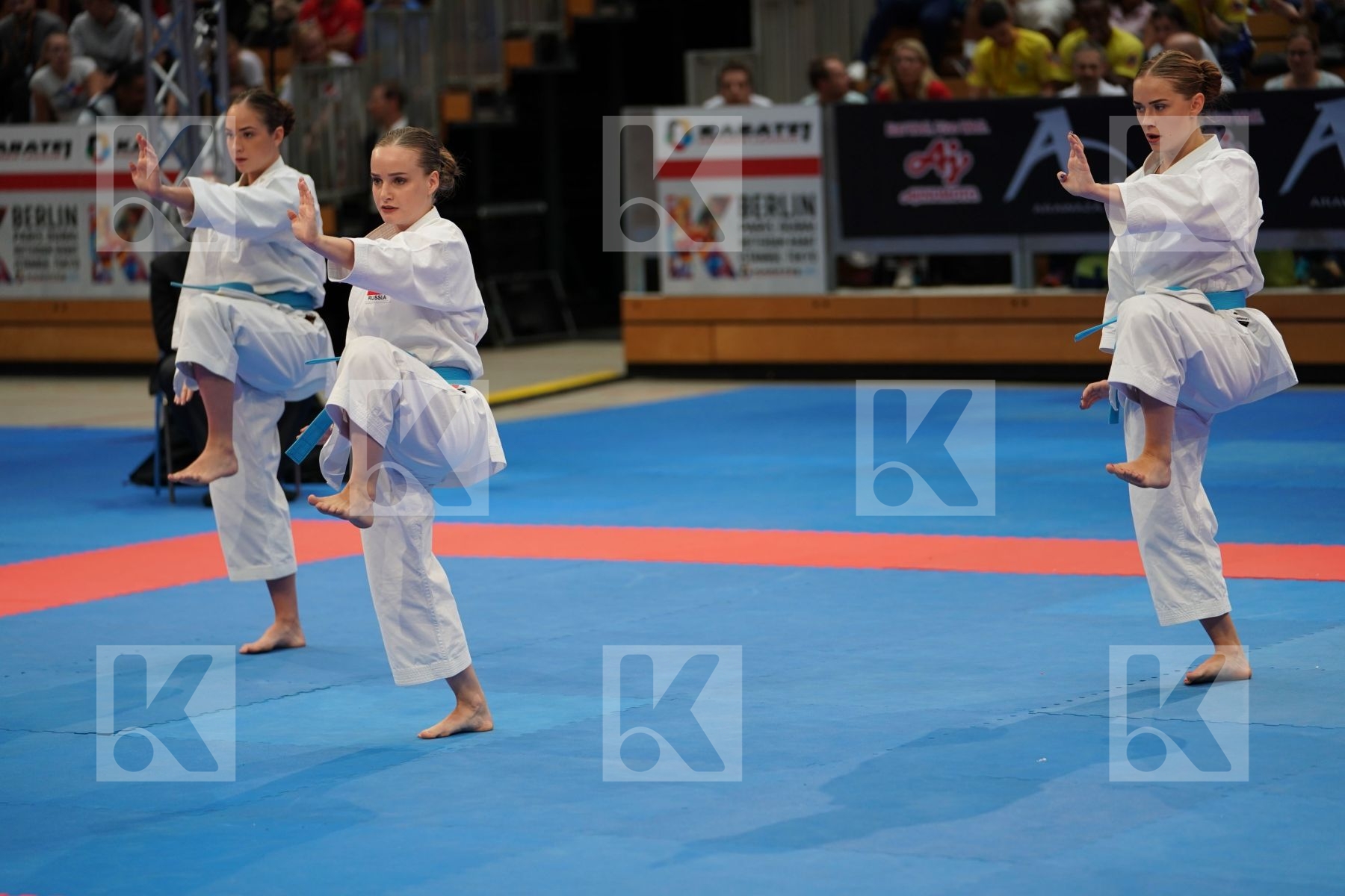 RUSSIA (KOTLYAROVA, TROITSKAYA, ZOTOVA ) in Senior Team Female Kata - Gold bout