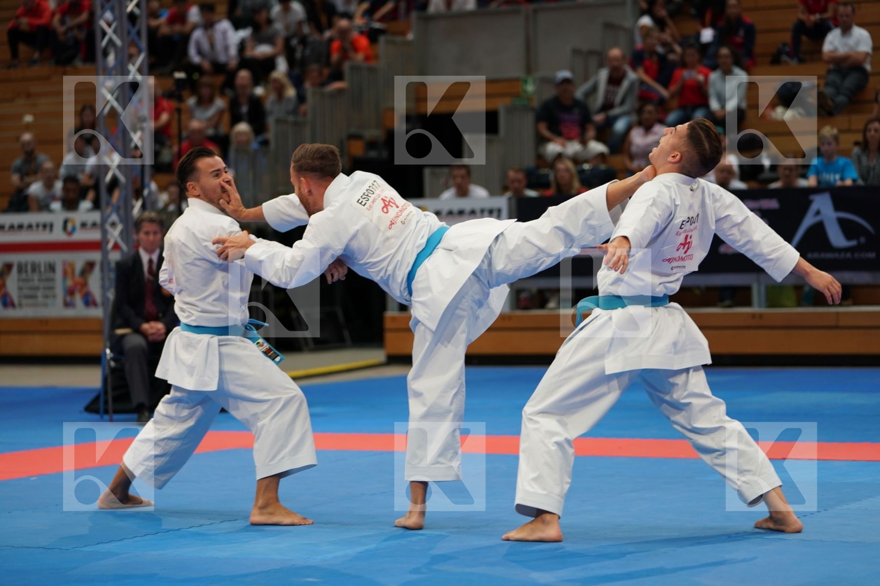 SPAIN (CARBONELL LOPEZ, GALAN LOPEZ, SALAZAR JOVER) in Senior Team Male Kata - Gold bout