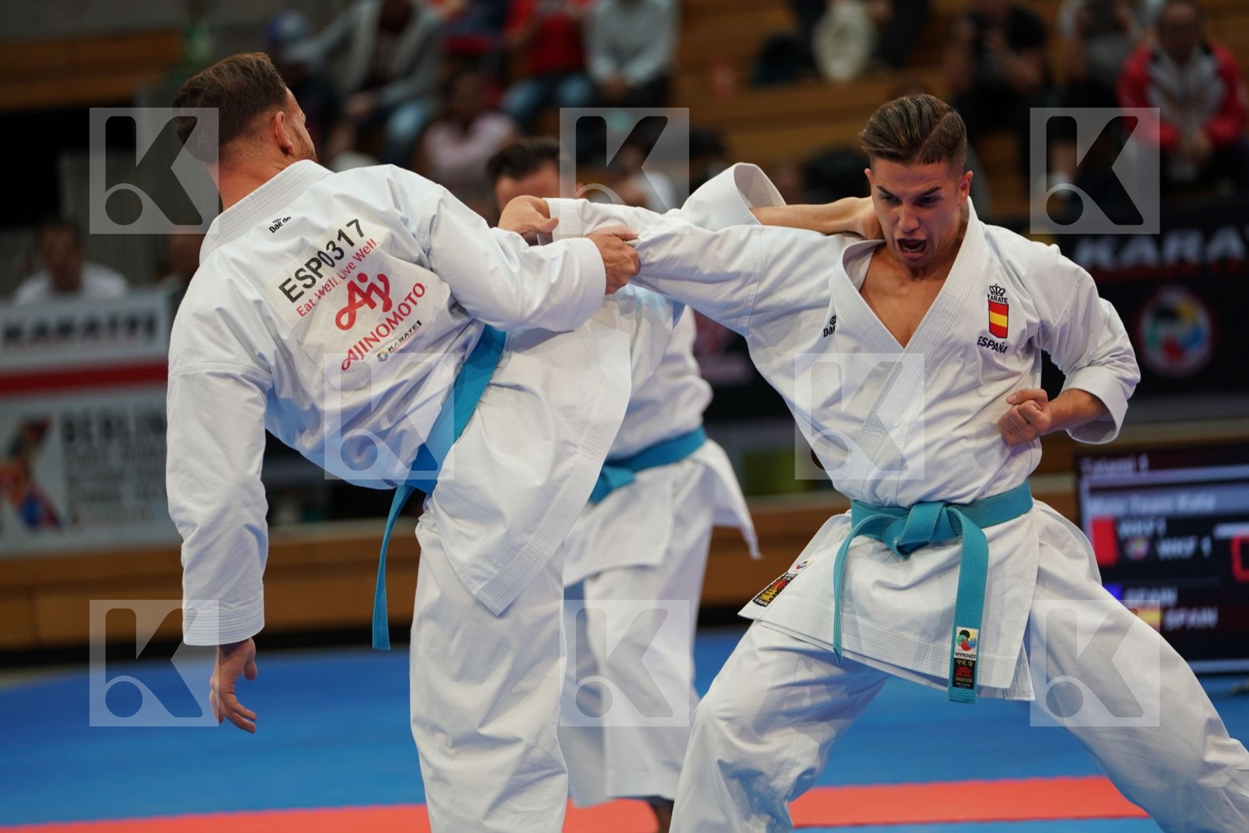 SPAIN (CARBONELL LOPEZ, GALAN LOPEZ, SALAZAR JOVER) in Senior Team Male Kata - Gold bout