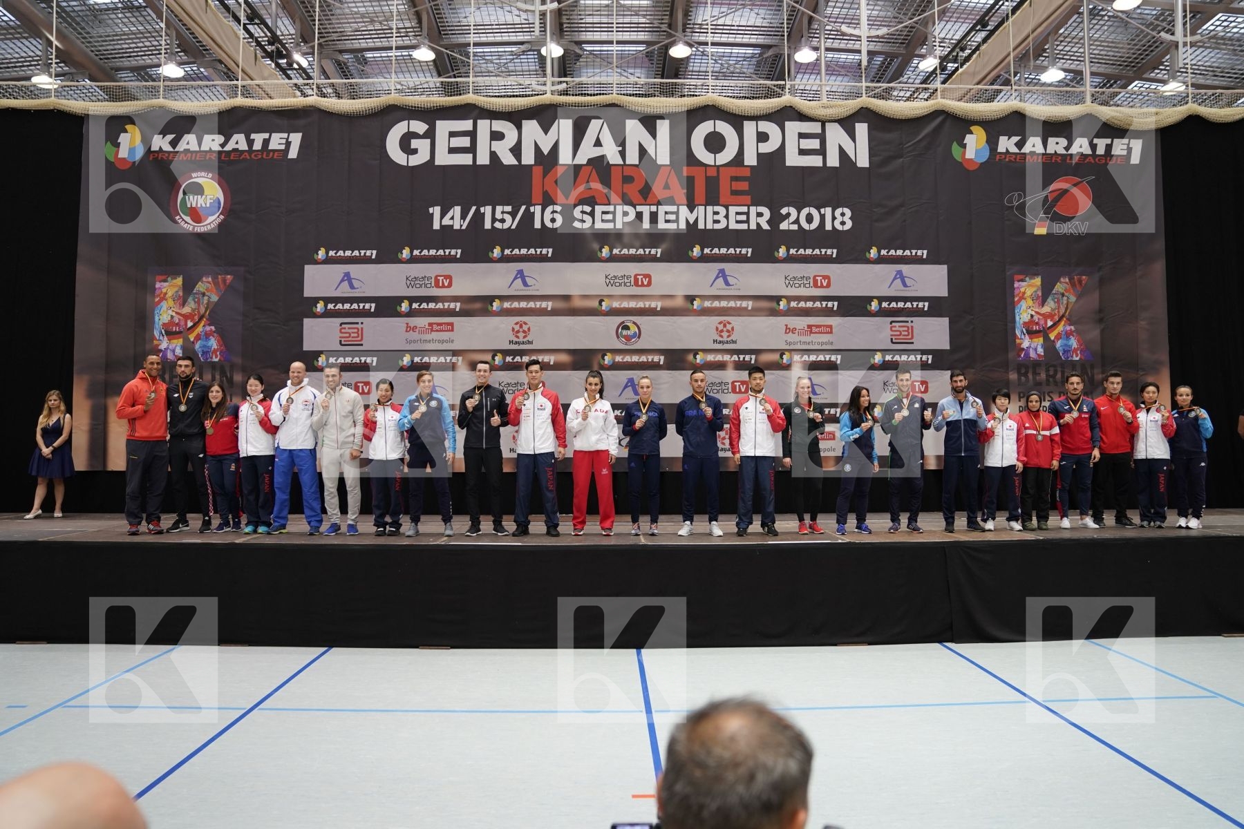 All bronze medalist Kumite and kata - podium ceremony