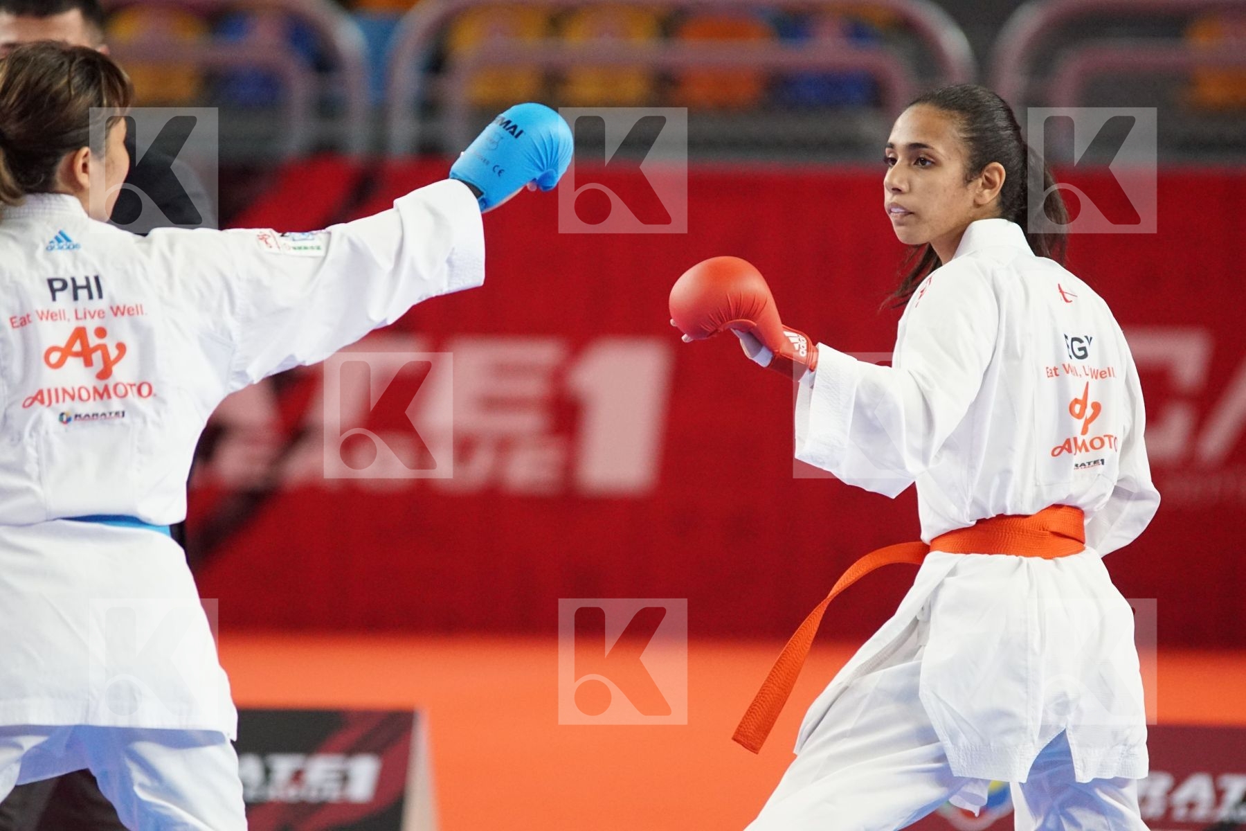 Reem Ahmed SALAMA (EGYPT) vs (Junna TSUKII (PHILIPPINES) in Female Kumite -50 Kg - Bronze bout