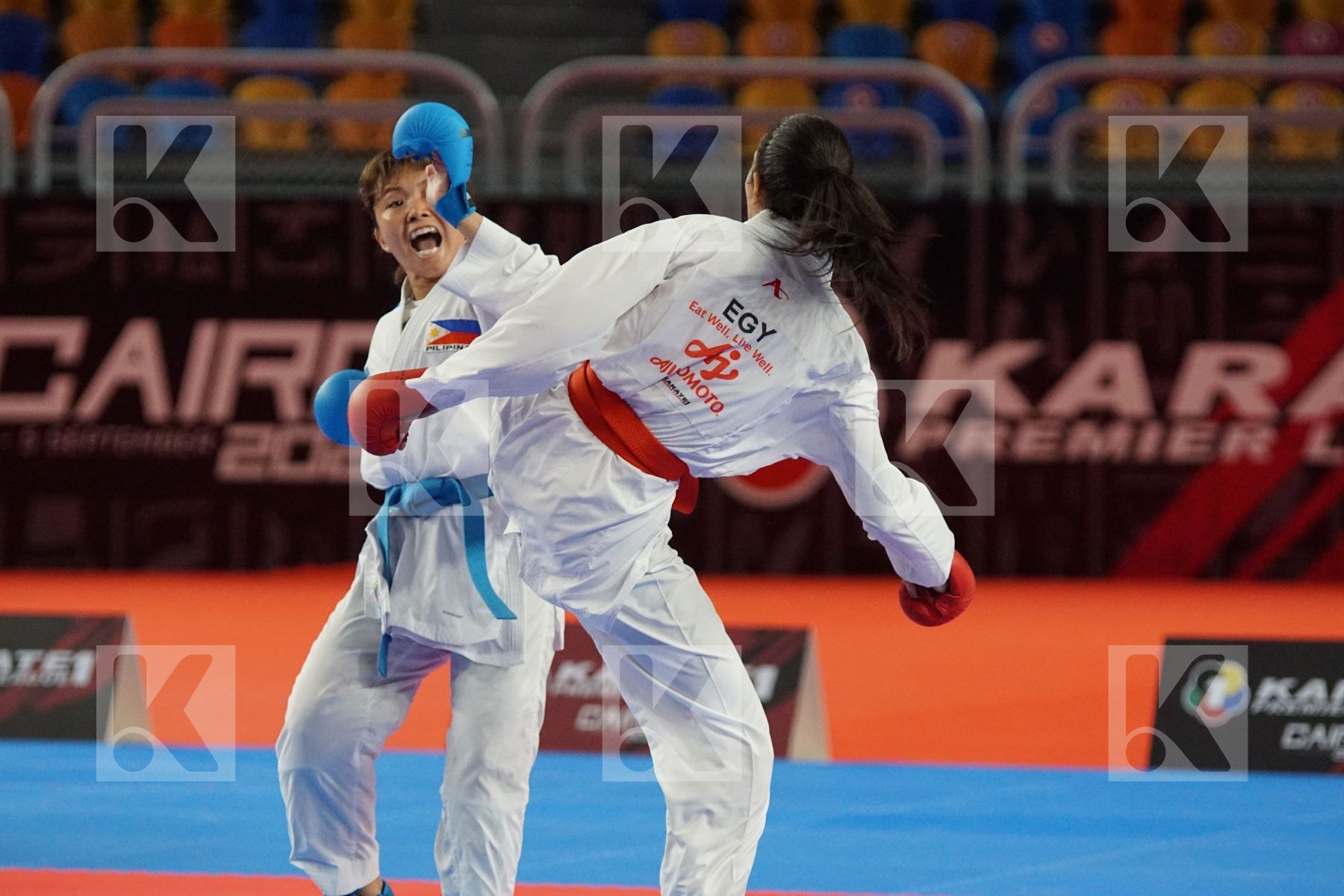 Reem Ahmed SALAMA (EGYPT) vs (Junna TSUKII (PHILIPPINES) in Female Kumite -50 Kg - Bronze bout