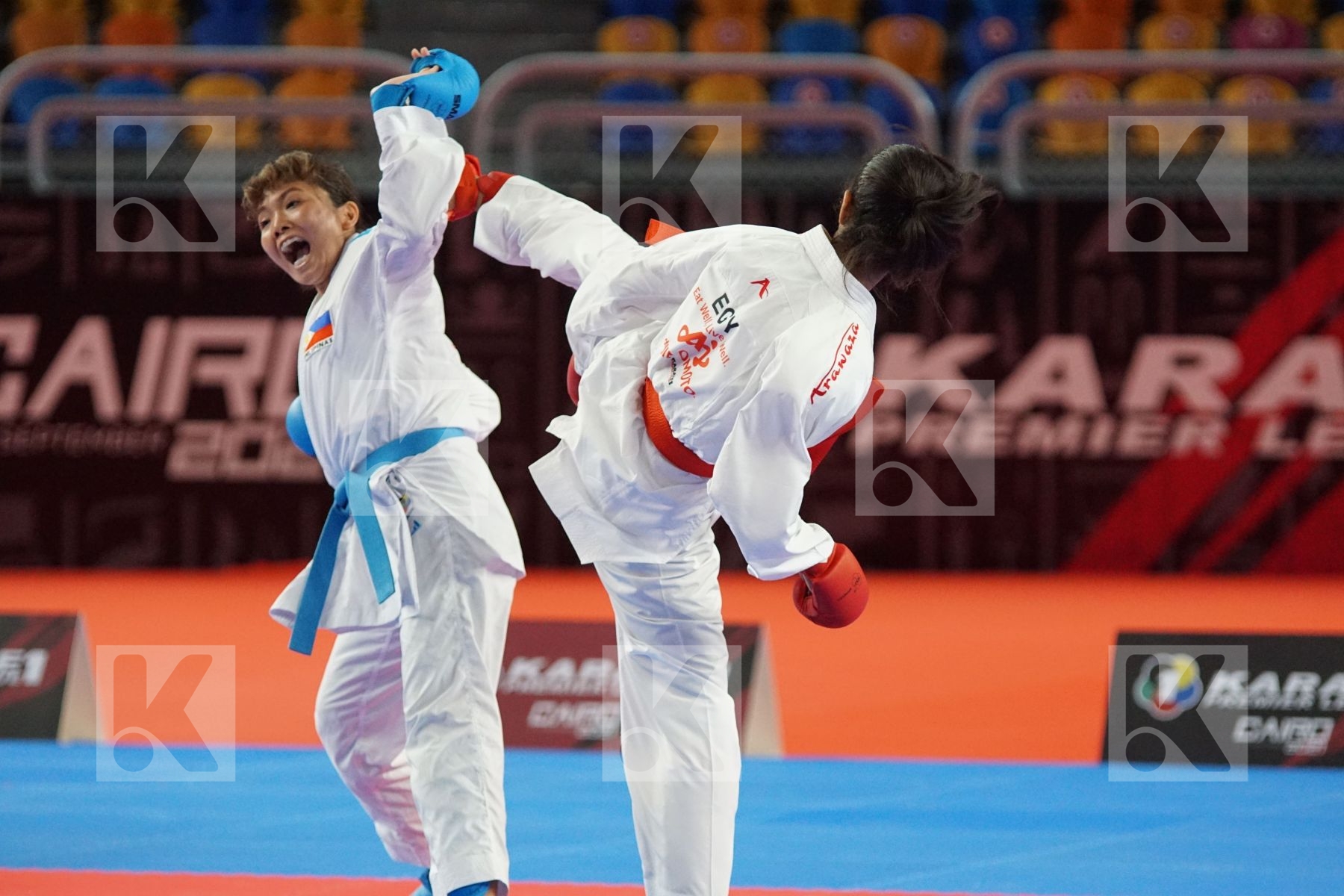 Reem Ahmed SALAMA (EGYPT) vs (Junna TSUKII (PHILIPPINES) in Female Kumite -50 Kg - Bronze bout