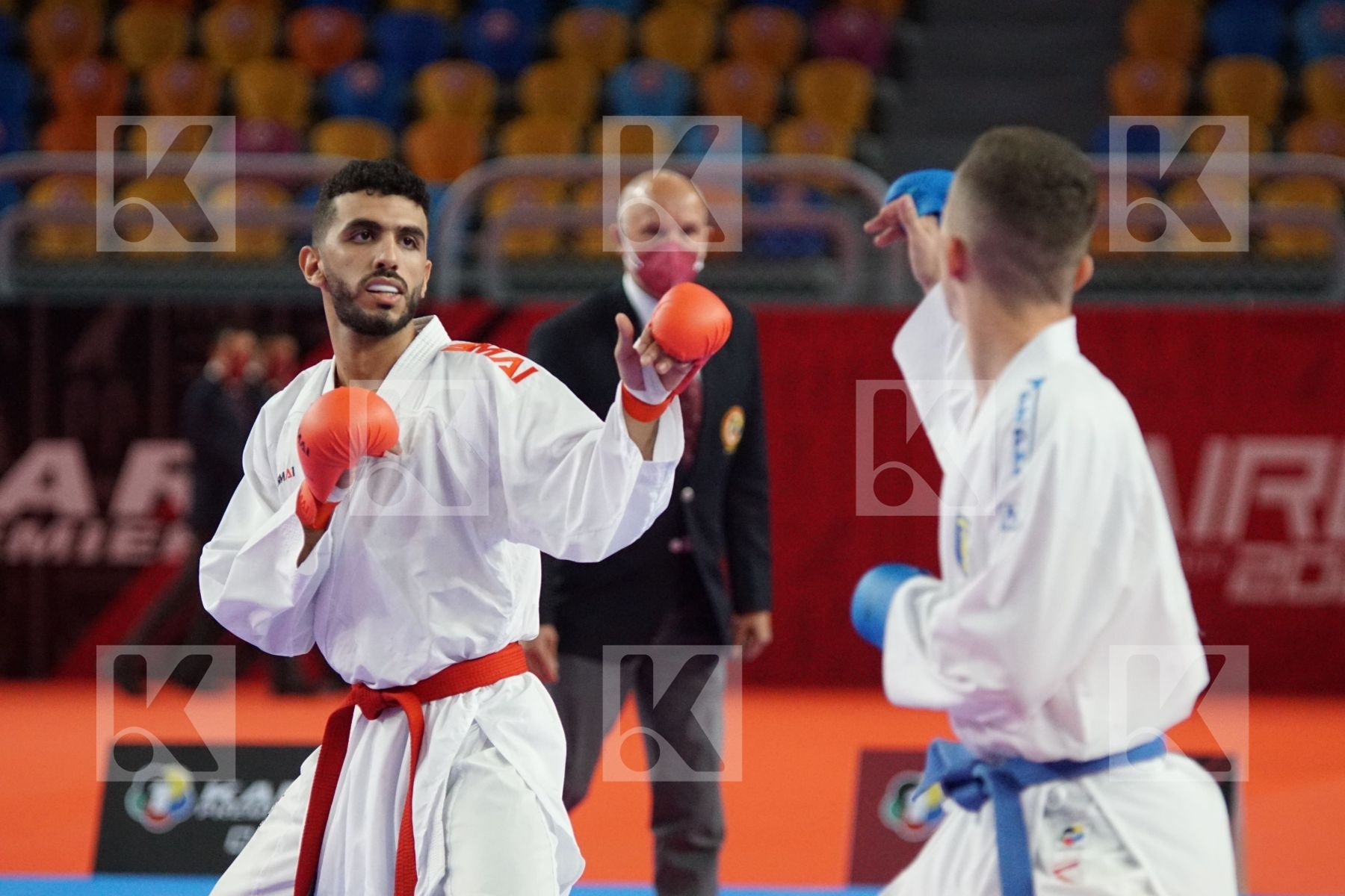 Malek SALAMA (EGYPT) vs (Viktor STEFANYUK (UKRAINE) in Male Kumite -60 Kg - Bronze bout