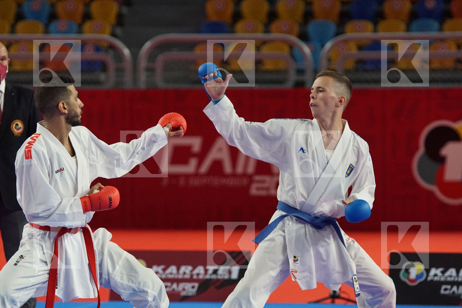 Malek SALAMA (EGYPT) vs (Viktor STEFANYUK (UKRAINE) in Male Kumite -60 Kg - Bronze bout