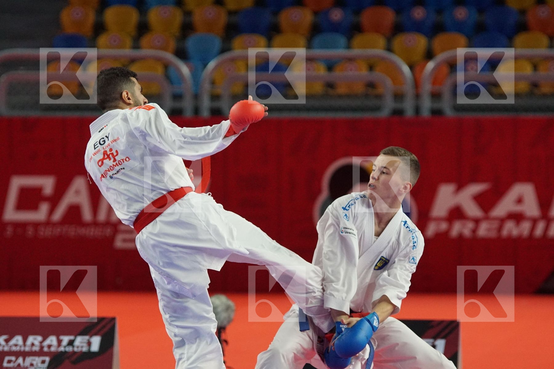 Malek SALAMA (EGYPT) vs (Viktor STEFANYUK (UKRAINE) in Male Kumite -60 Kg - Bronze bout