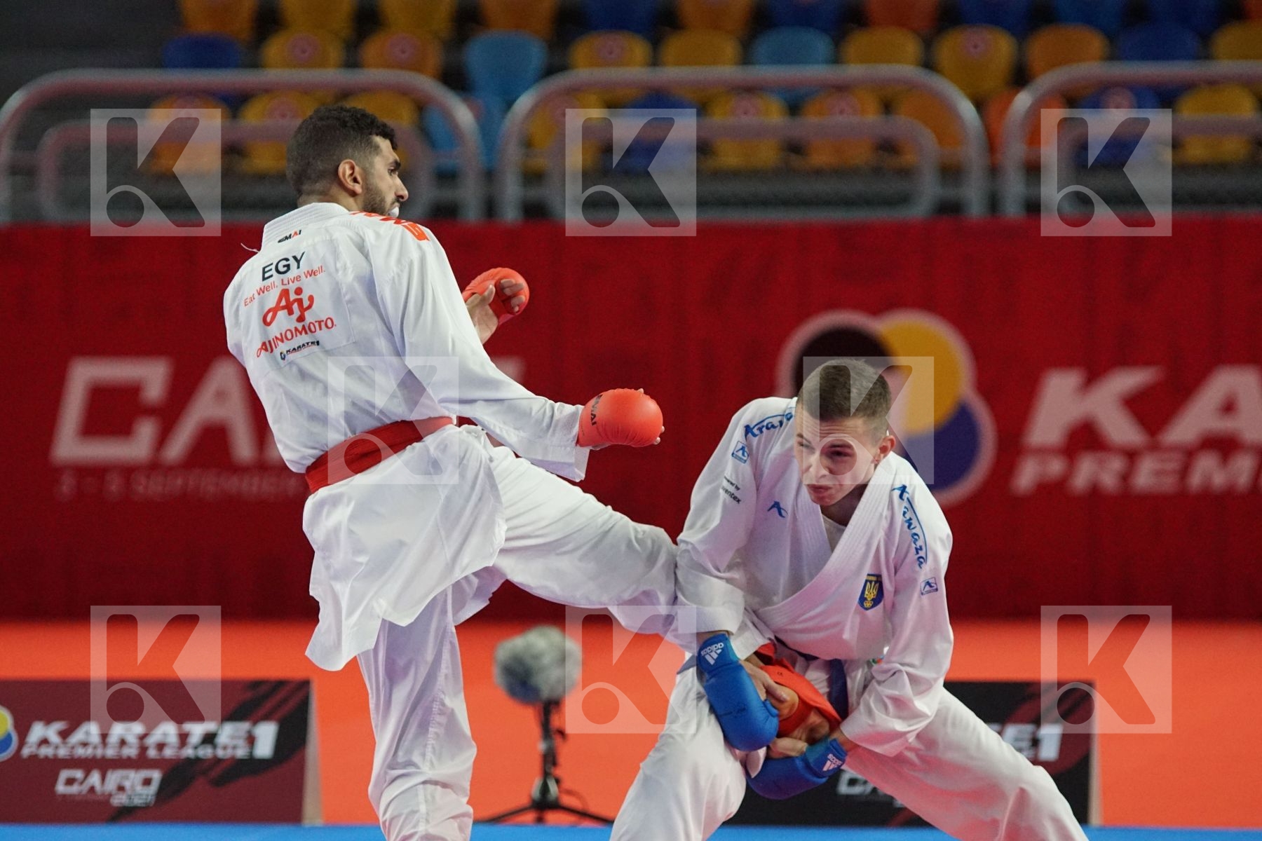 Malek SALAMA (EGYPT) vs (Viktor STEFANYUK (UKRAINE) in Male Kumite -60 Kg - Bronze bout