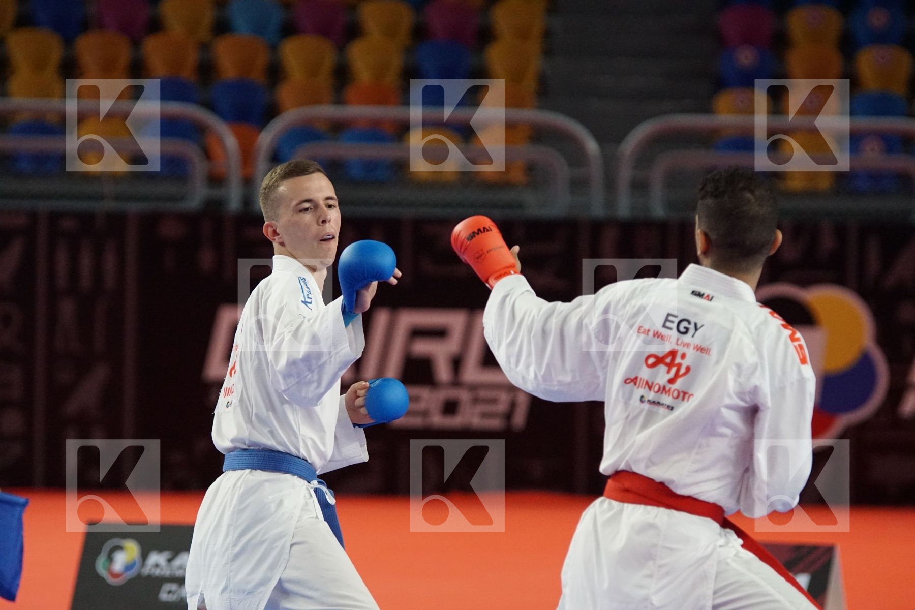 Malek SALAMA (EGYPT) vs (Viktor STEFANYUK (UKRAINE) in Male Kumite -60 Kg - Bronze bout