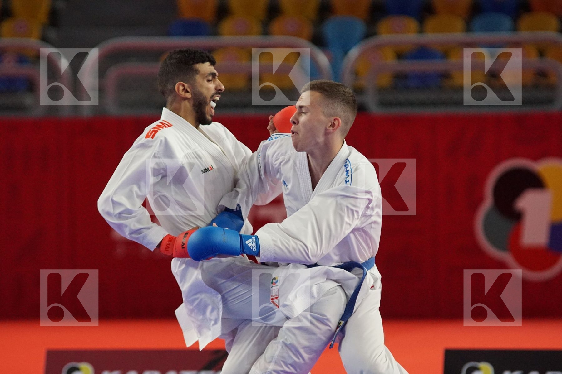 Malek SALAMA (EGYPT) vs (Viktor STEFANYUK (UKRAINE) in Male Kumite -60 Kg - Bronze bout