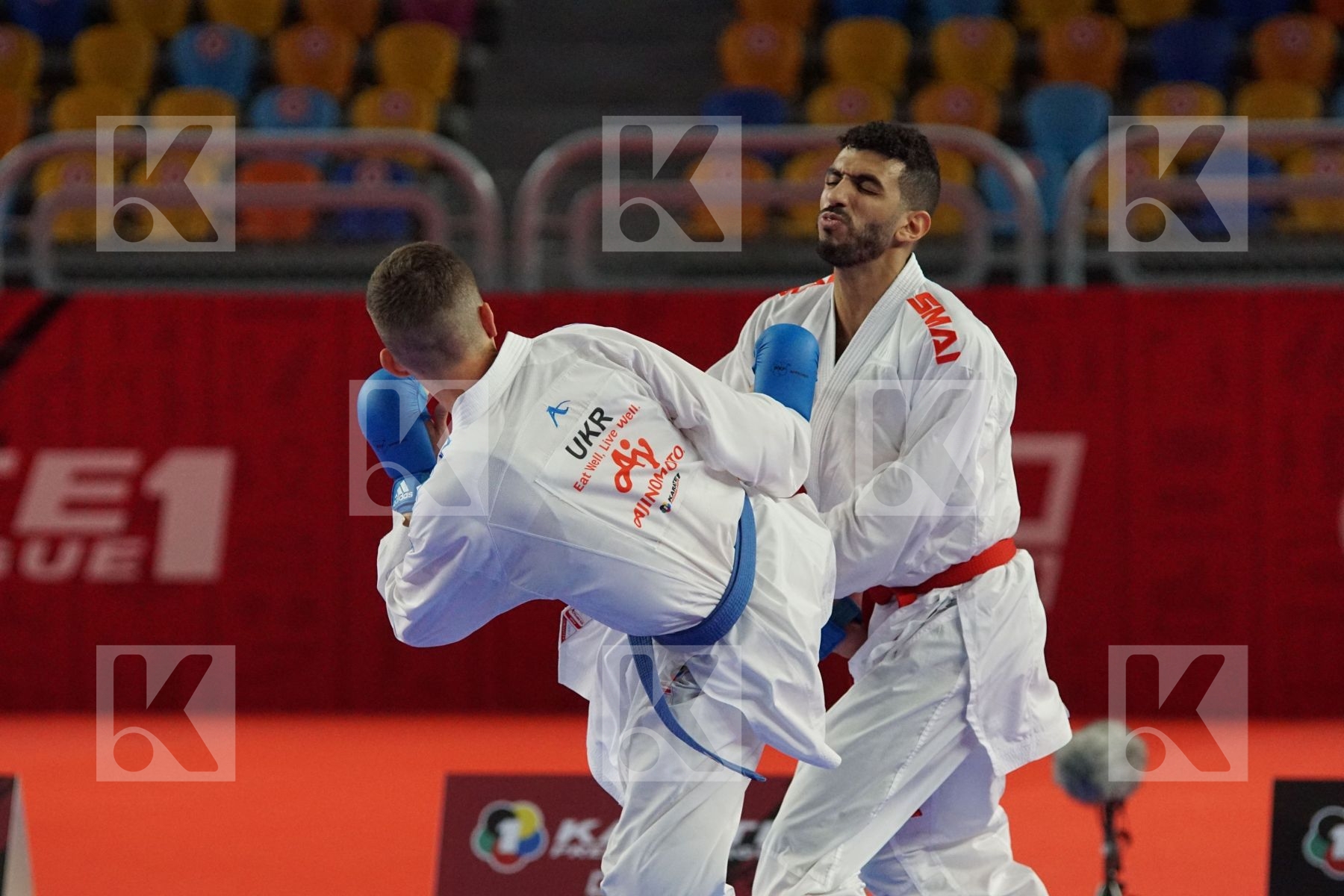 Malek SALAMA (EGYPT) vs (Viktor STEFANYUK (UKRAINE) in Male Kumite -60 Kg - Bronze bout