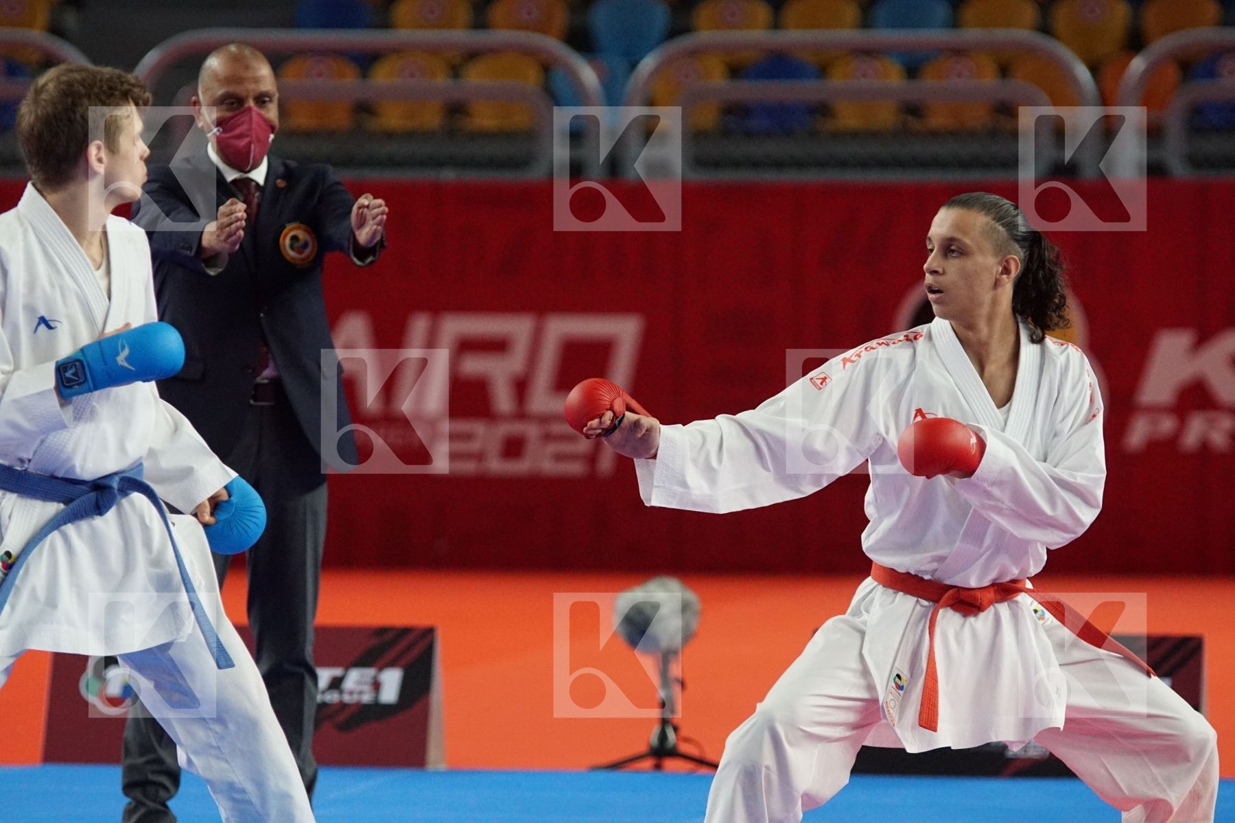 Sami TAS (ALGERIA) vs (Nikita FILIPOV (UKRAINE) in Male Kumite -60 Kg - Bronze bout