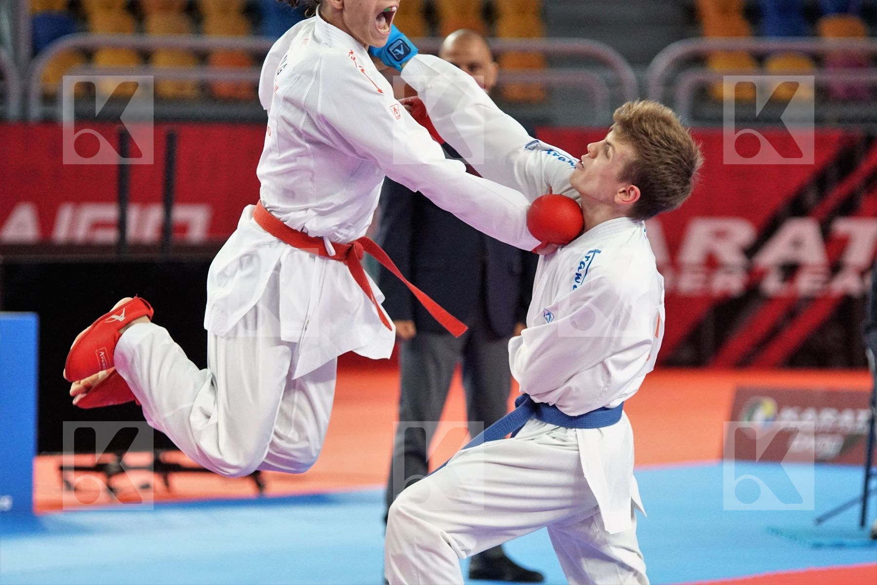 Sami TAS (ALGERIA) vs (Nikita FILIPOV (UKRAINE) in Male Kumite -60 Kg - Bronze bout