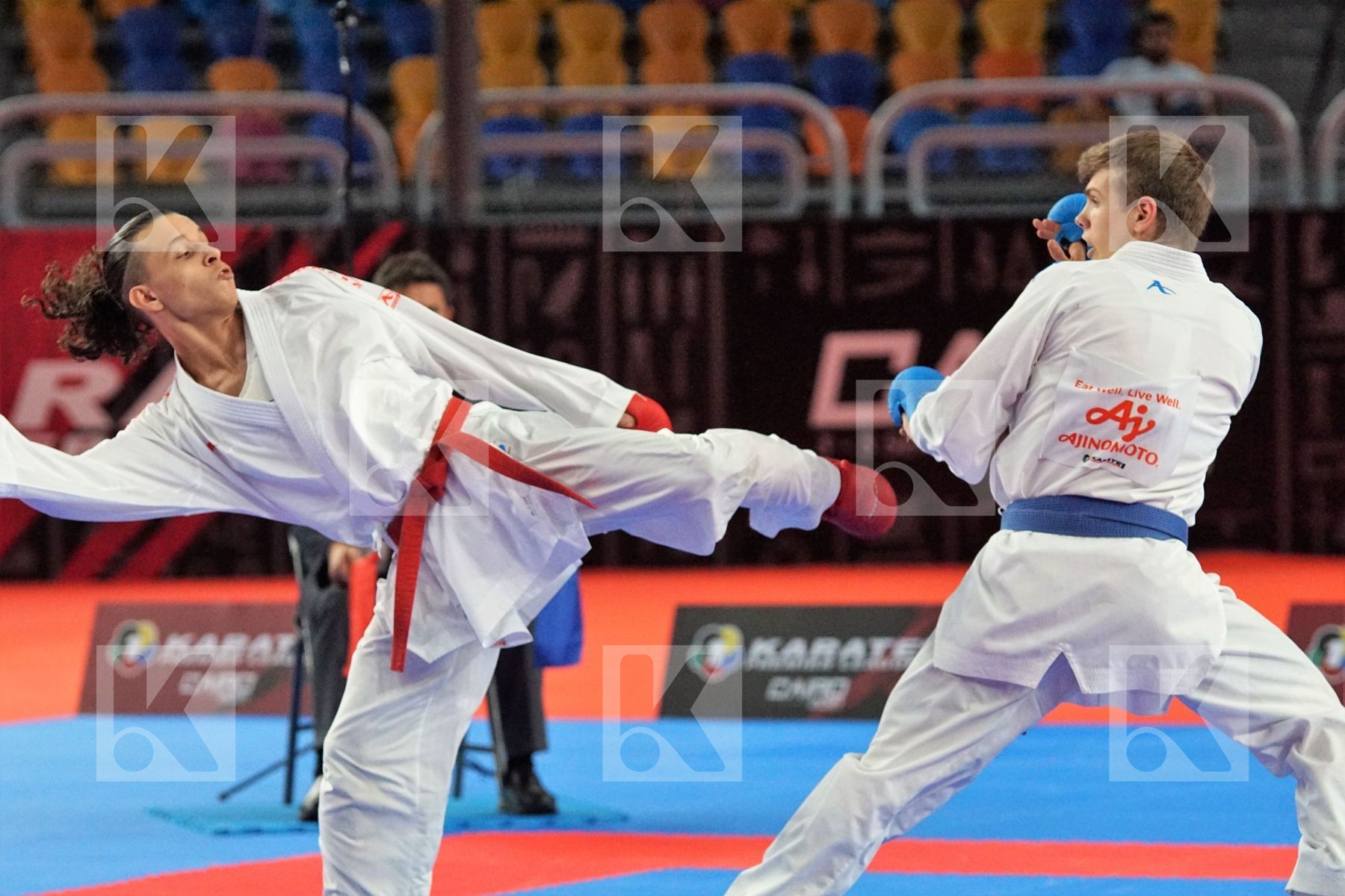 Sami TAS (ALGERIA) vs (Nikita FILIPOV (UKRAINE) in Male Kumite -60 Kg - Bronze bout