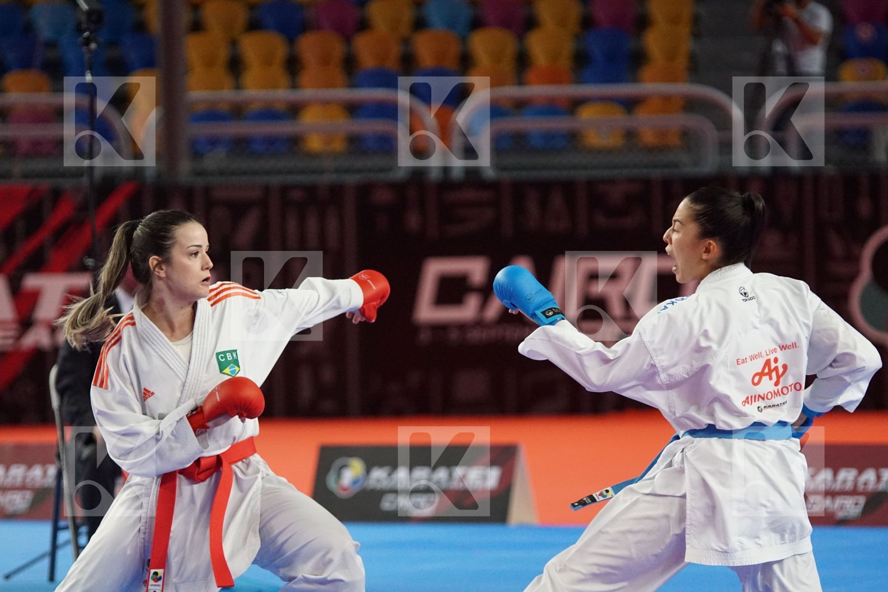 Carolaini Zefino PEREIRA (BRAZIL) vs (Maya SHAERER (SWITZERLAND) in Female Kumite -55 Kg - Bronze bout