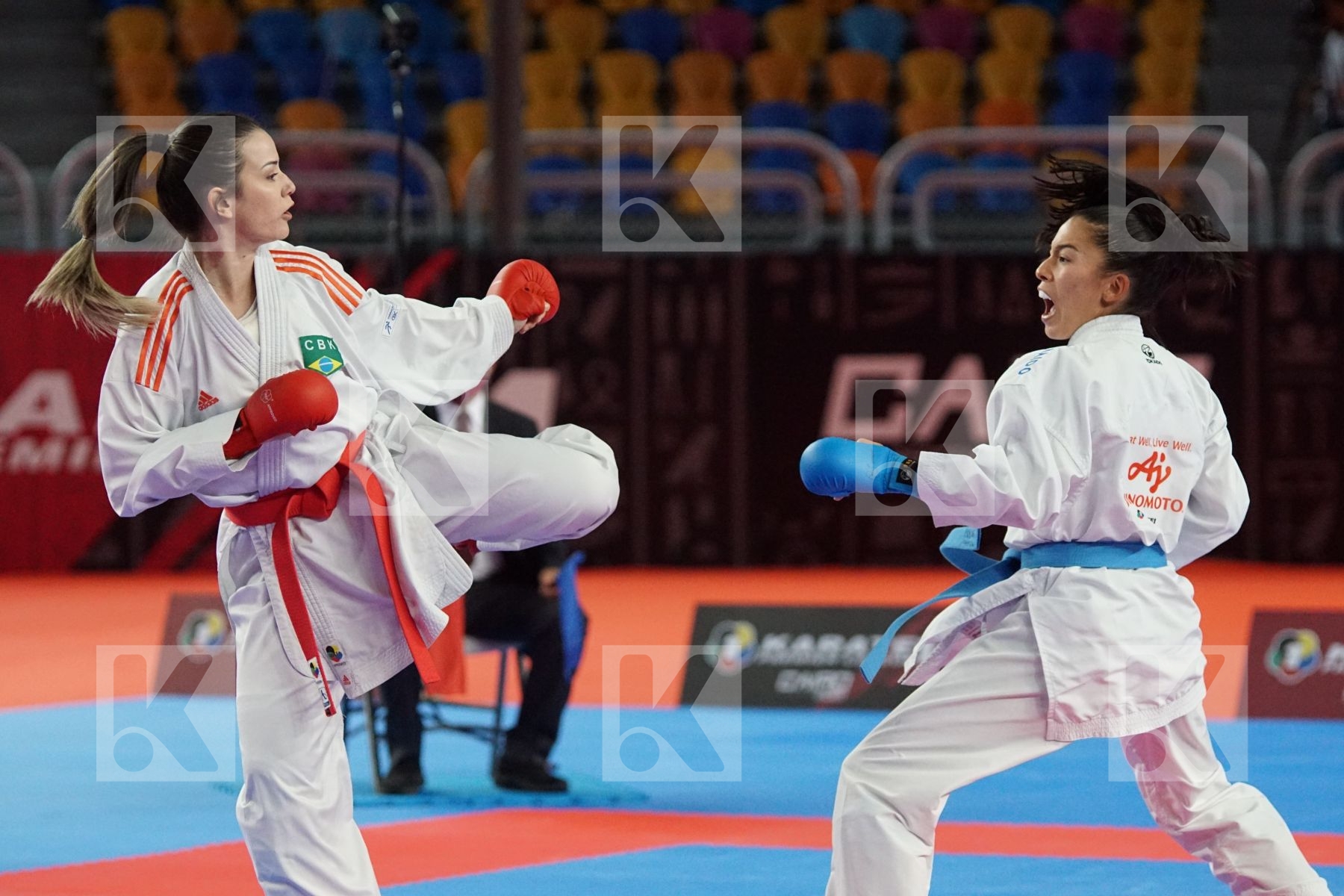 Carolaini Zefino PEREIRA (BRAZIL) vs (Maya SHAERER (SWITZERLAND) in Female Kumite -55 Kg - Bronze bout