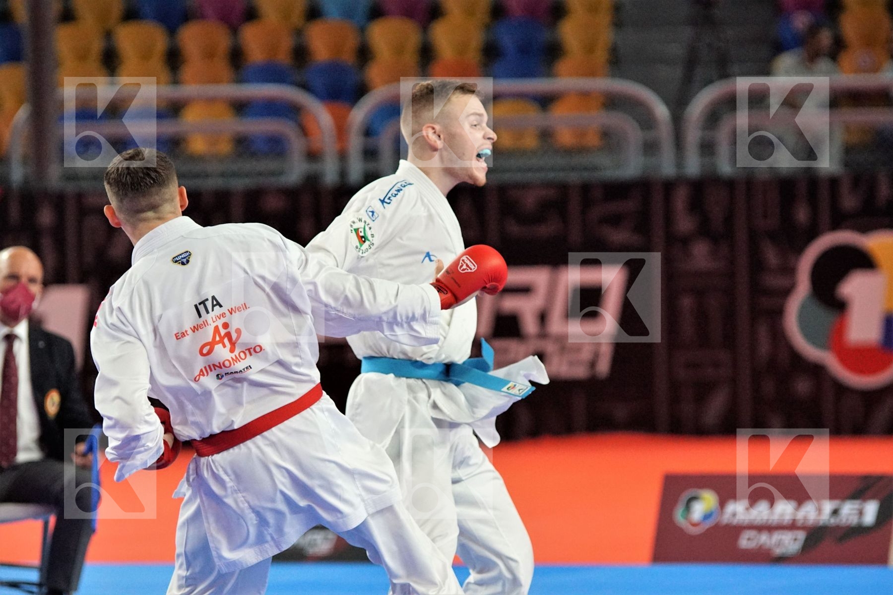 Gianluca DE VIVO (ITALY) vs (Jess ROSIELLO (BELGIUM) in Male Kumite -67 Kg - Bronze bout