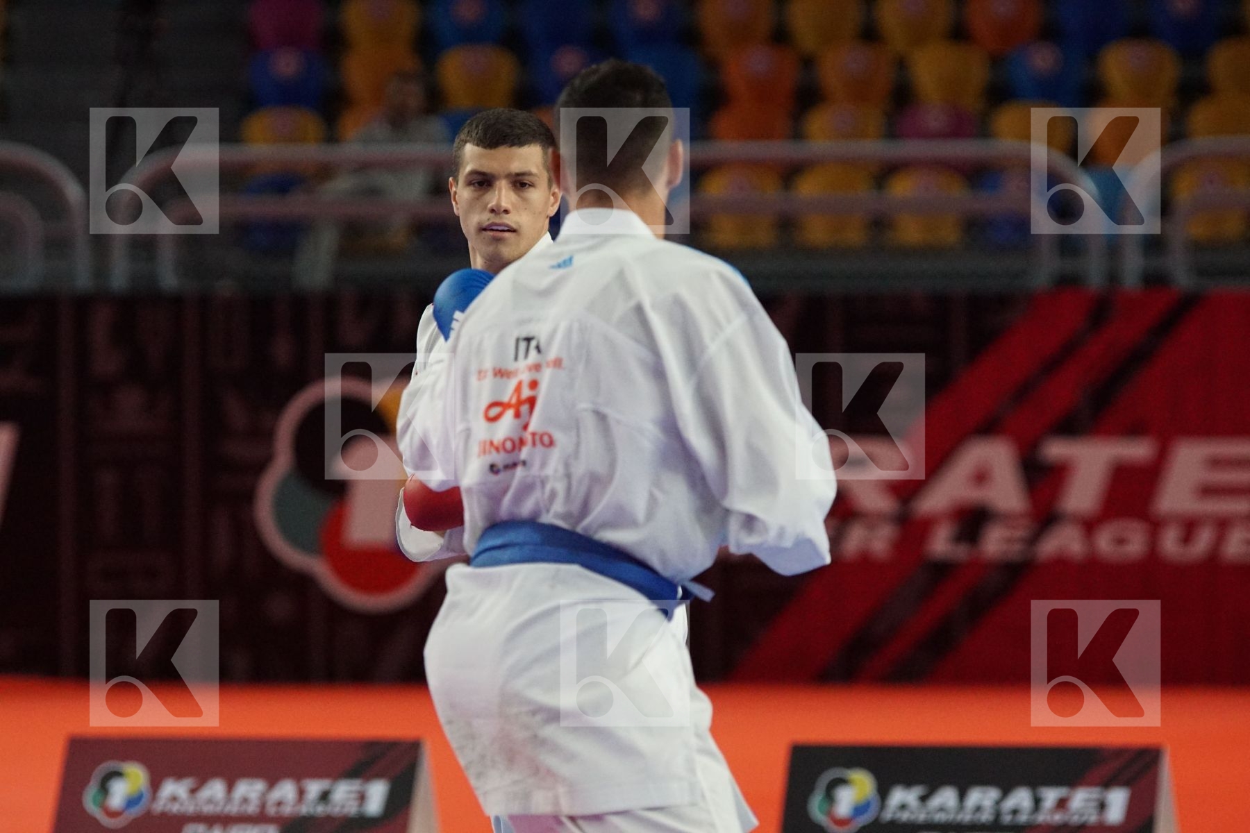 Andrii ZAPLITNYI (UKRAINE) vs (Andrea ORTENZI (ITALY) in Male Kumite -75 Kg - Bronze bout