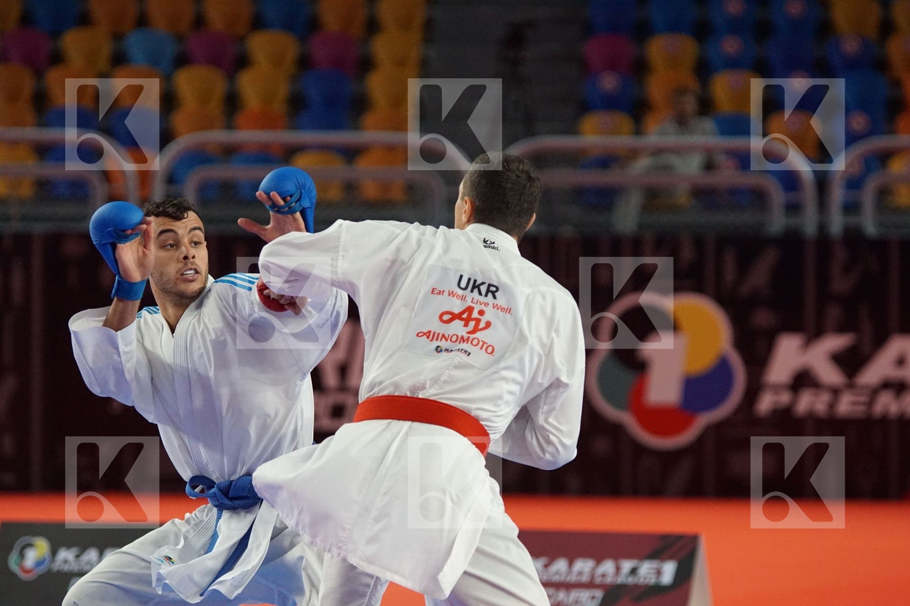 Andrii ZAPLITNYI (UKRAINE) vs (Andrea ORTENZI (ITALY) in Male Kumite -75 Kg - Bronze bout