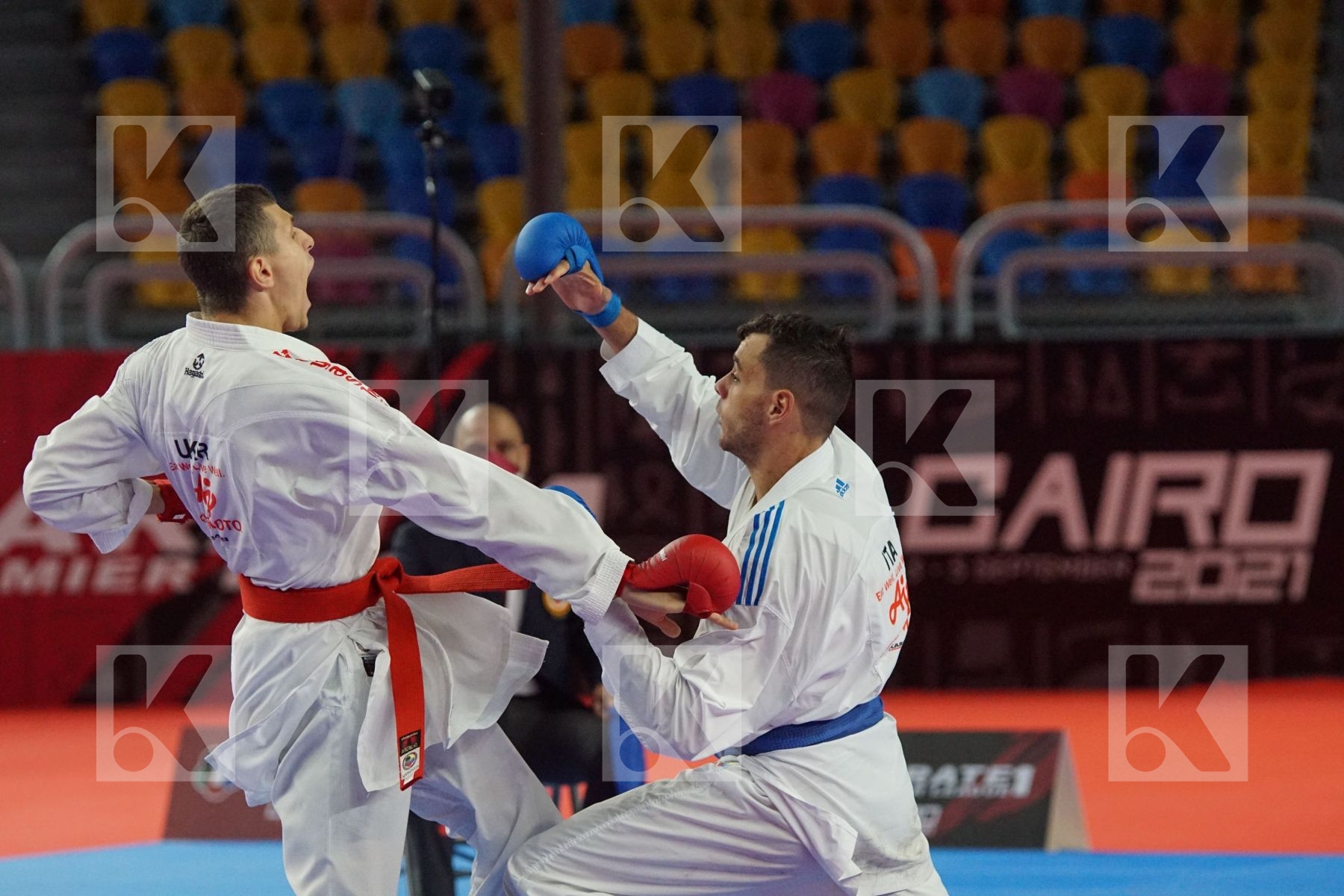Andrii ZAPLITNYI (UKRAINE) vs (Andrea ORTENZI (ITALY) in Male Kumite -75 Kg - Bronze bout