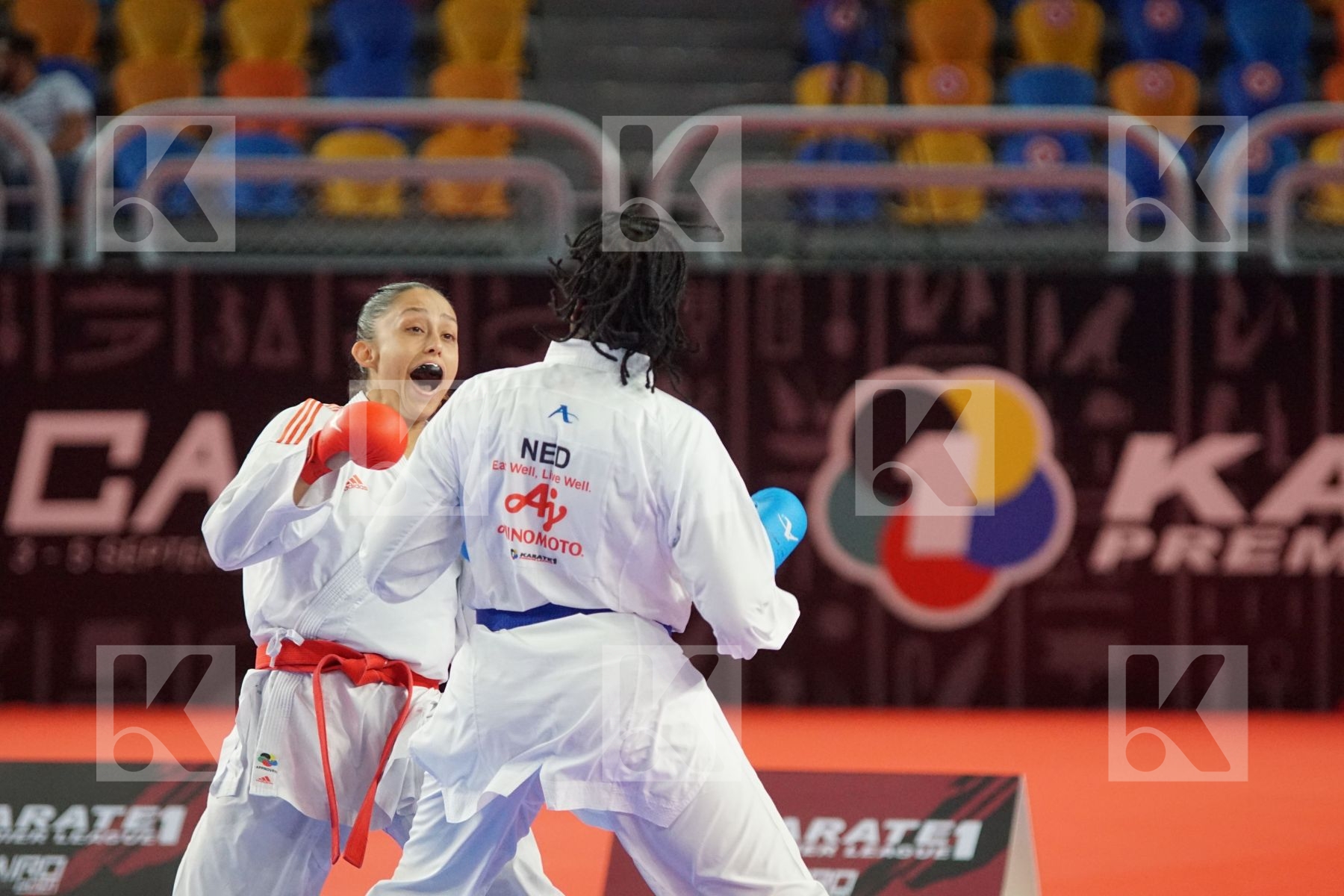 Aleksandra STUBLEVA (BUL) vs (Vanesca NORTAN (NEDERLAND) in Female Kumite 68+ Kg - Bronze bout