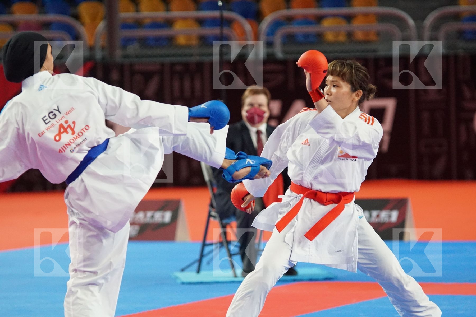 Junna TSUKII (PHILIPPINES) vs (Areeg RASHED (EGYPT) in Female Kumite -50 Kg - Gold bout