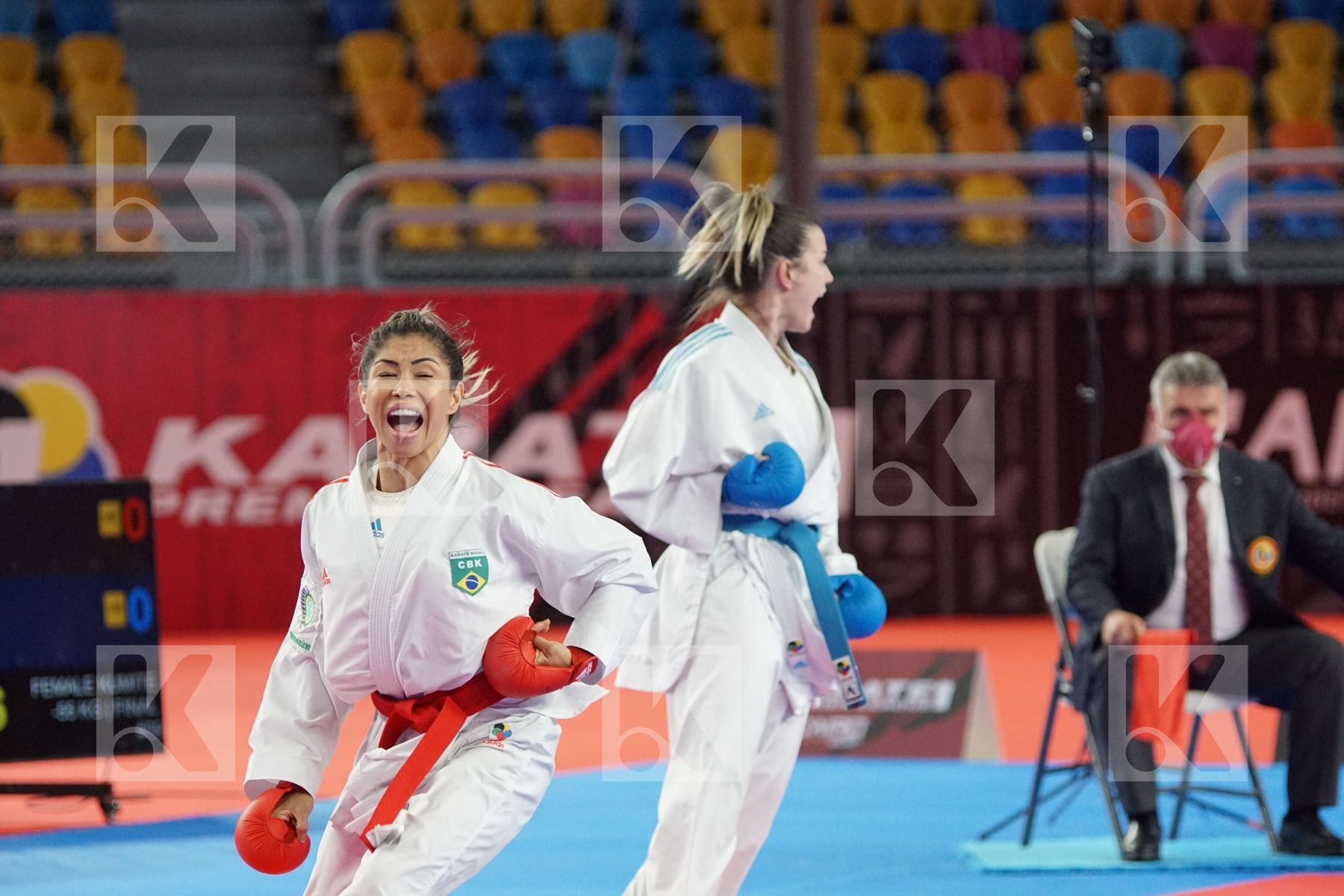 Valeria KUMIZAKI (BRAZIL) vs (Carolaini Zefino PEREIRA (BRAZIL) in Female Kumite -55 Kg - Gold bout