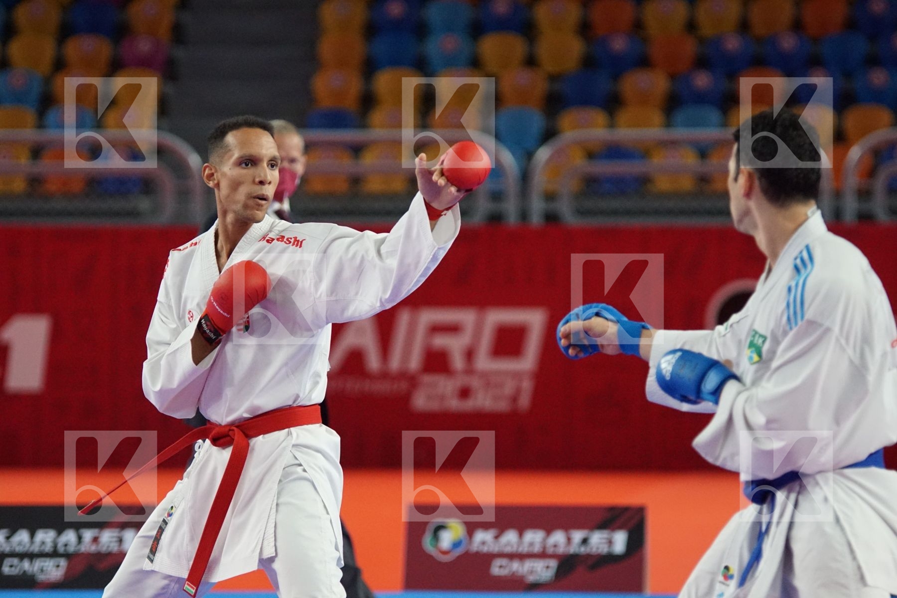 Yves Martial TADISSI (HUNGARY) vs (Vincius FIGUERA (BRAZIL) in Male Kumite -67 Kg - Gold bout