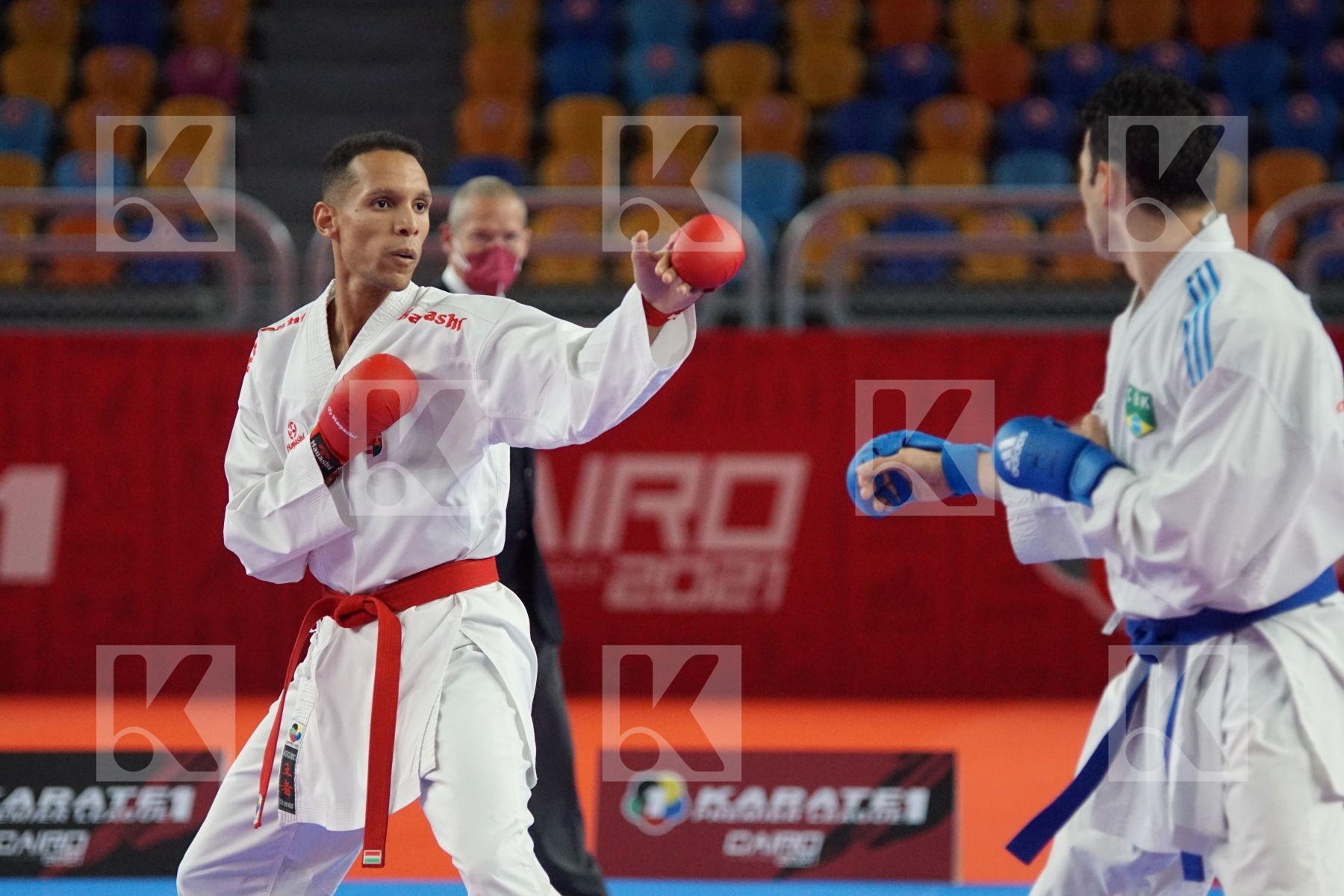 Yves Martial TADISSI (HUNGARY) vs (Vincius FIGUERA (BRAZIL) in Male Kumite -67 Kg - Gold bout