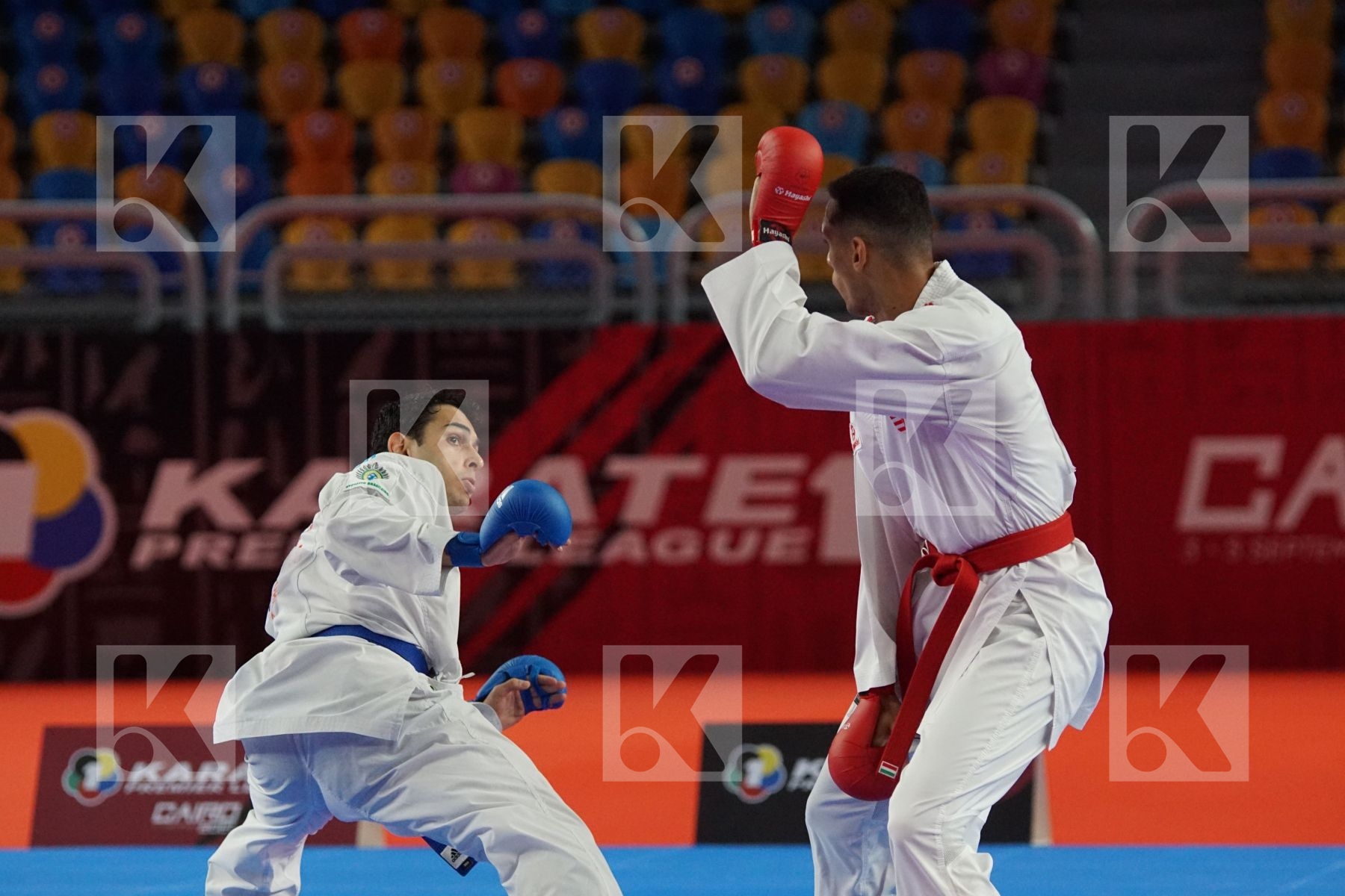 Yves Martial TADISSI (HUNGARY) vs (Vincius FIGUERA (BRAZIL) in Male Kumite -67 Kg - Gold bout