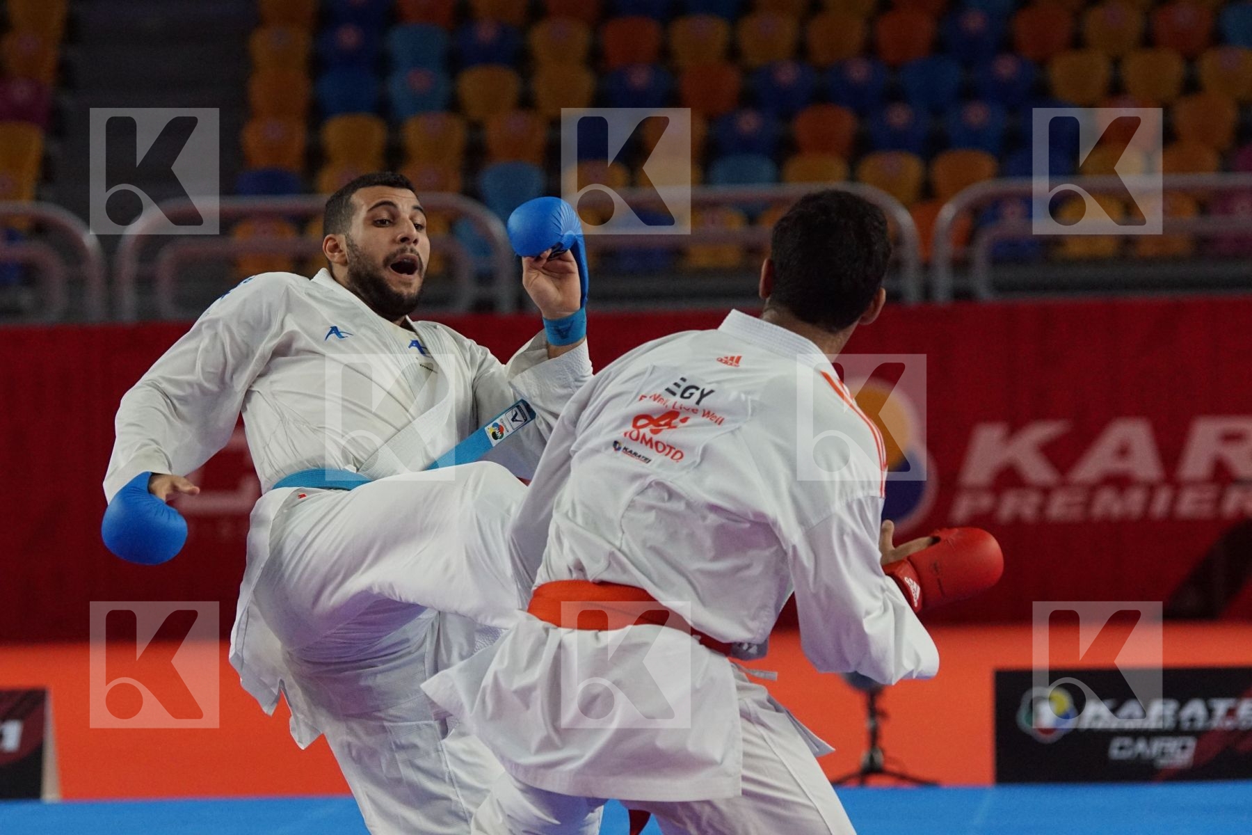Taha TAREK (EGYPT) vs (Hazm Ahmed MOHAMED (RGY) in Male Kumite 84+ Kg - Gold bout
