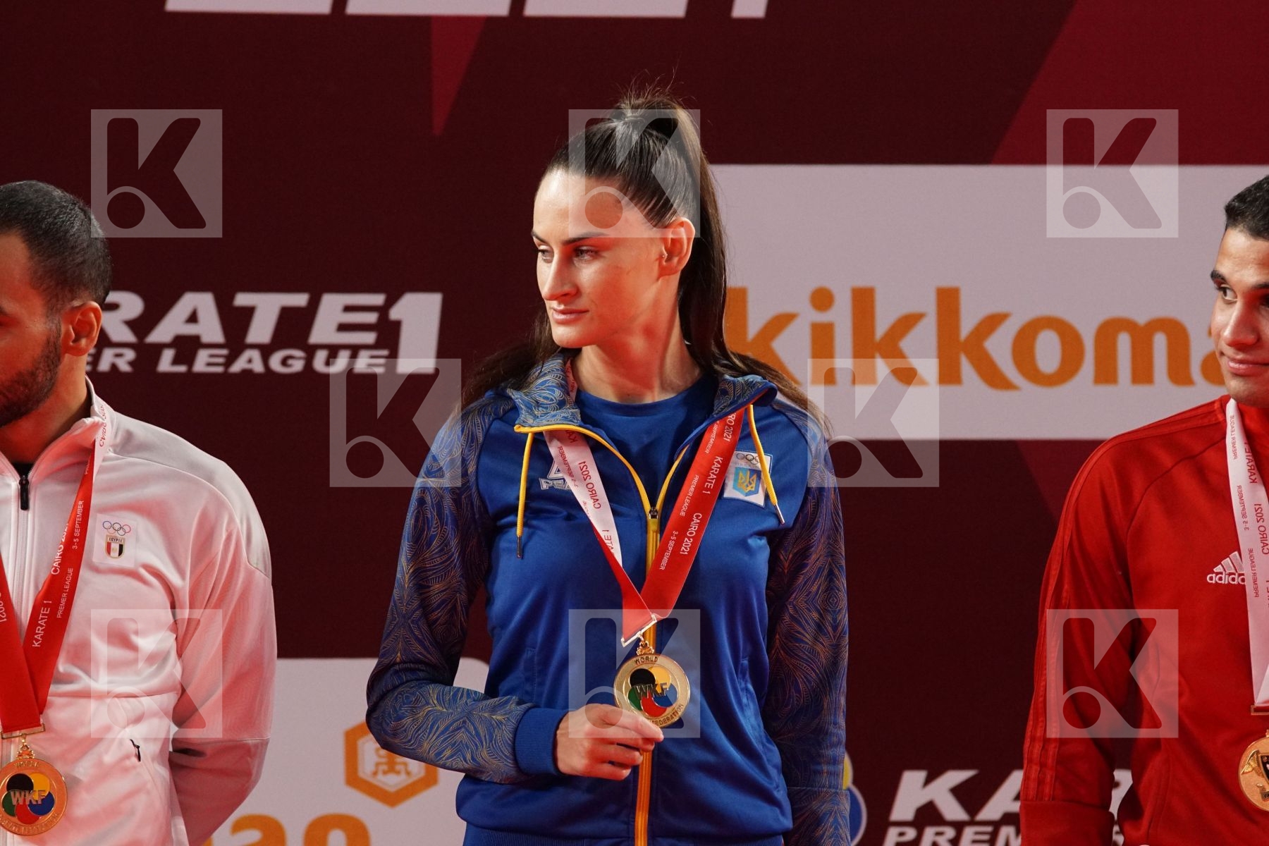 Halyna MELNIK (UKRAINE) in Female Kumite -68 Kg - Podium