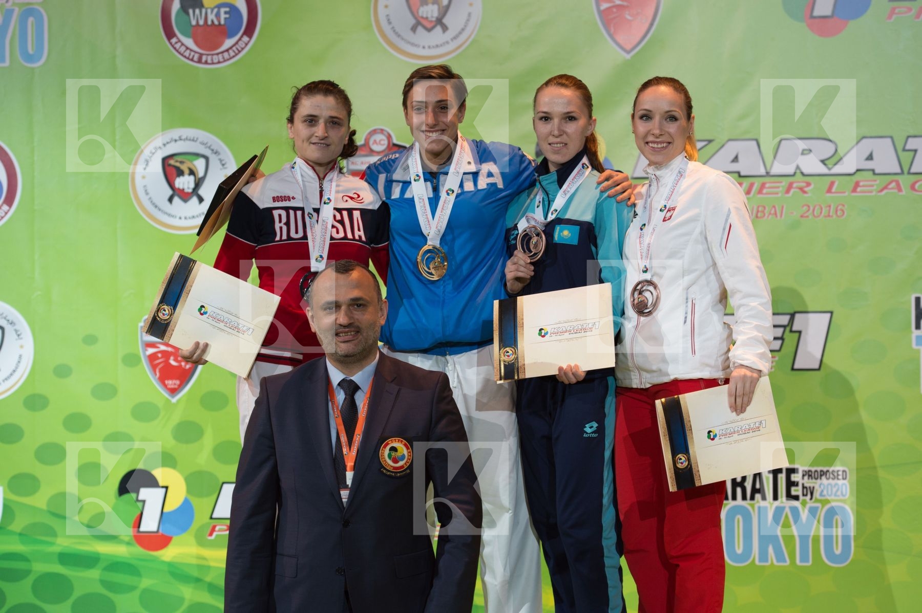 -68 Kg Dubai Female Gafurova Guzaliya Italy Kazakhstan kumite po