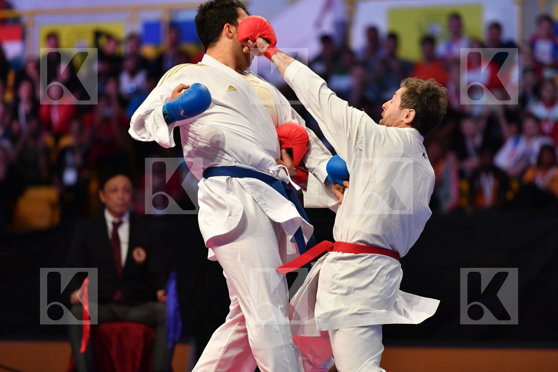 Arkania Gogita Ganjzadeh Sajad Georgia Iran Male kumite 84+ kg