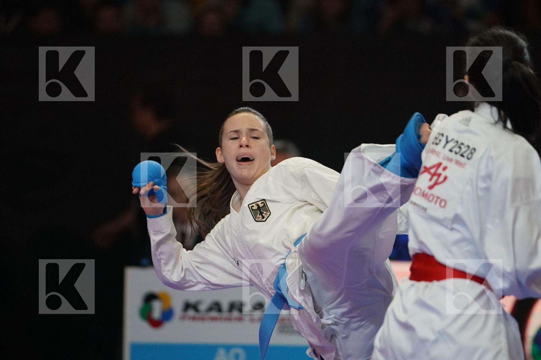 SALAMA REEM AHMED (EGYPT) VS HUBRICH SHARA (GERMANY) in Senior Kumite -50 Kg - Bronze bout