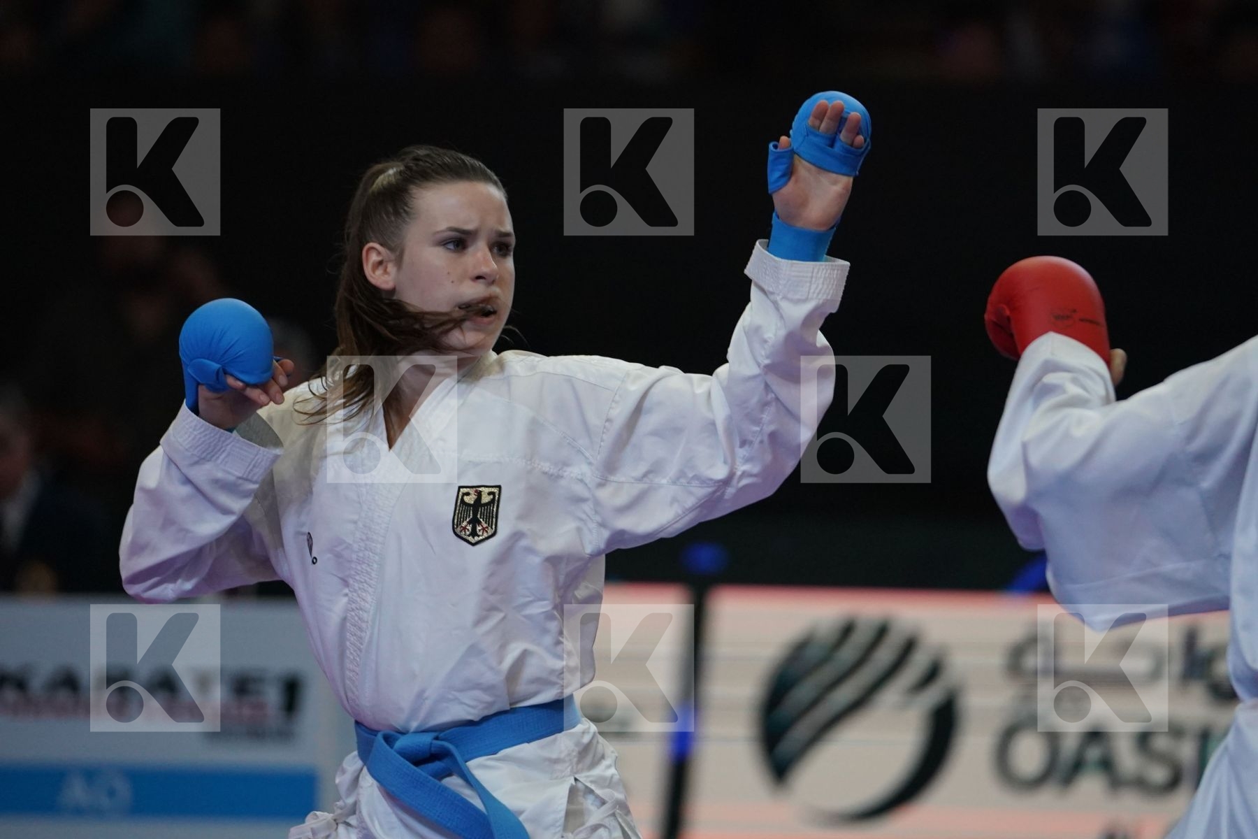 SALAMA REEM AHMED (EGYPT) VS HUBRICH SHARA (GERMANY) in Senior Kumite -50 Kg - Bronze bout