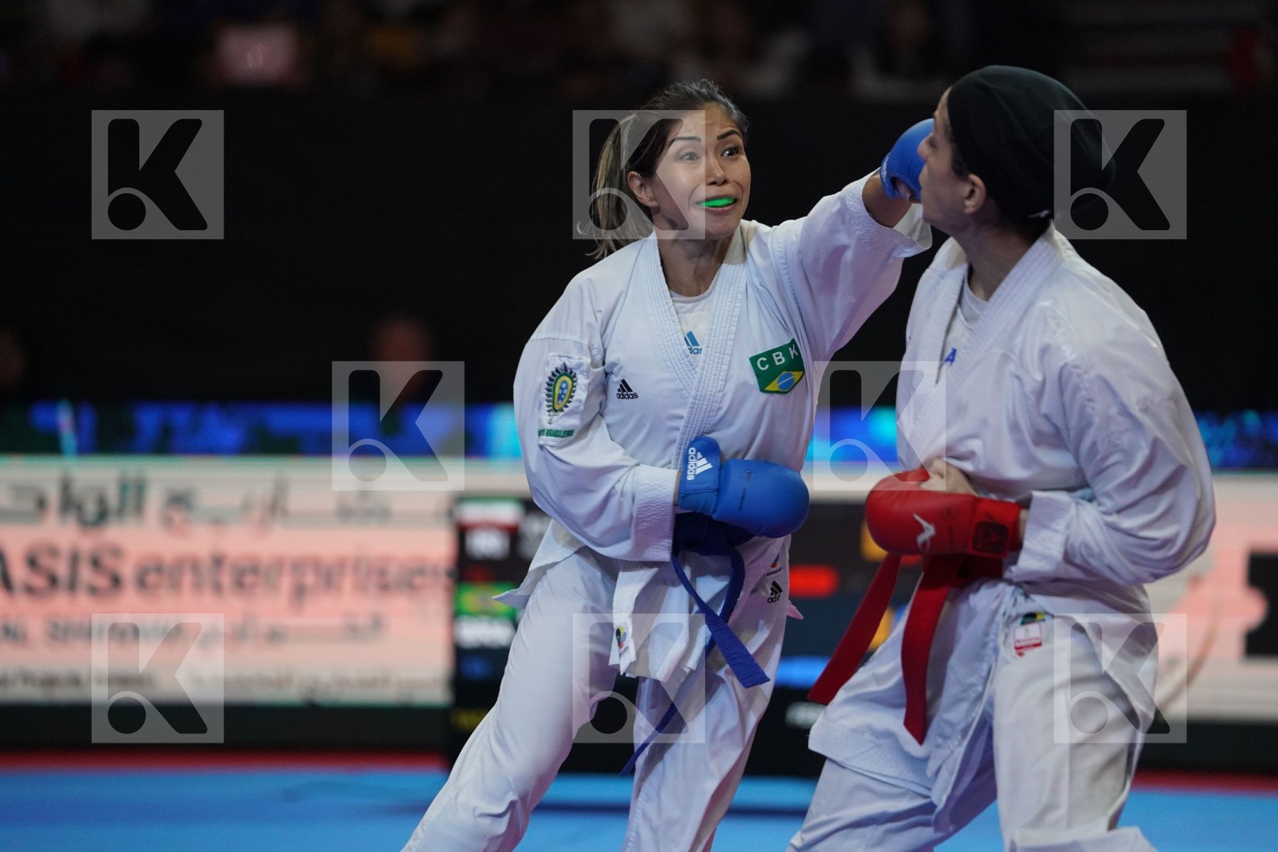 KHAKSAR TARAVAT (ISLAMIC REPUBLIC OF IRAN) VS KUMIZAKI VALERIA (BRAZIL) in Senior Kumite -55 Kg - Bronze bout