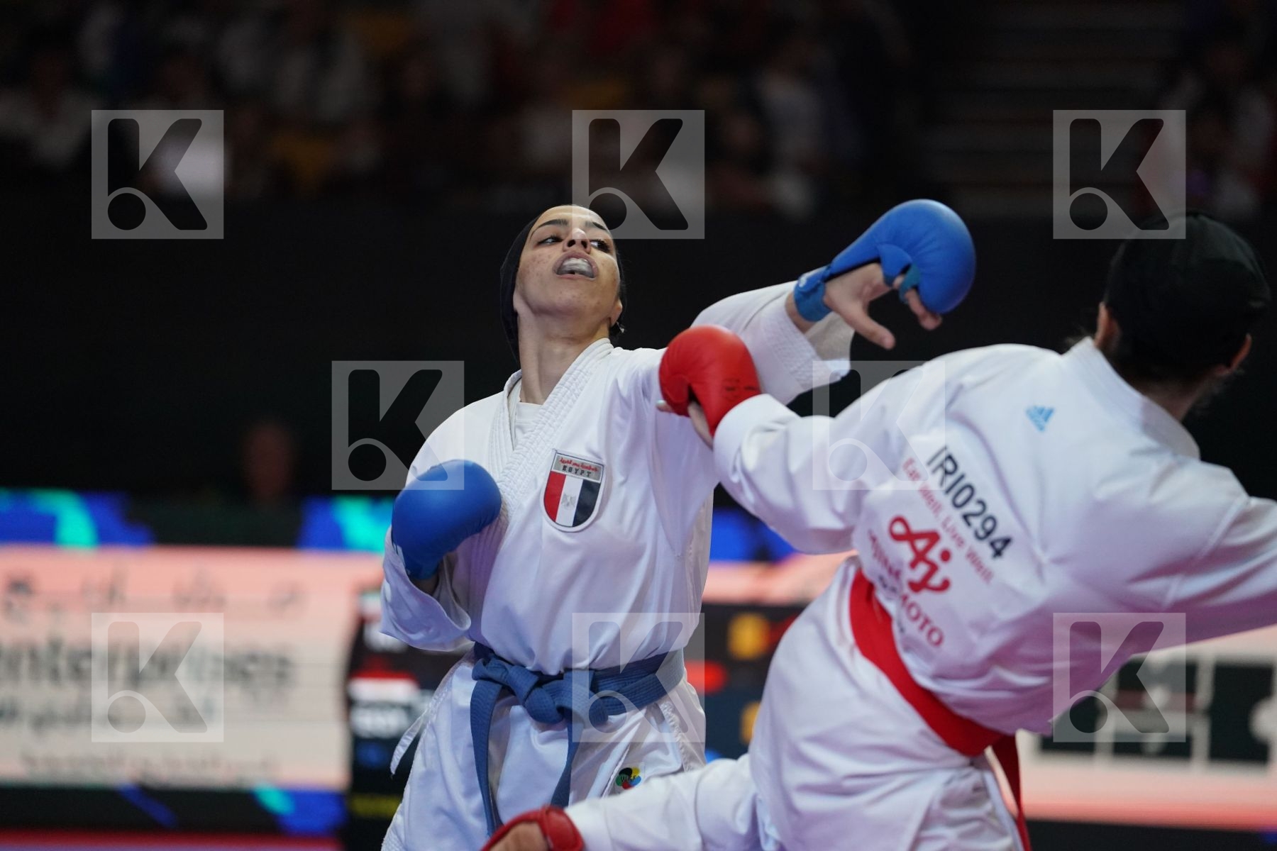 CHALAKI FATEMEH (ISLAMIC REPUBLIC OF IRAN) VS ELSHAFI SALMA (EGYPT) in Senior Kumite -55 Kg - Bronze bout