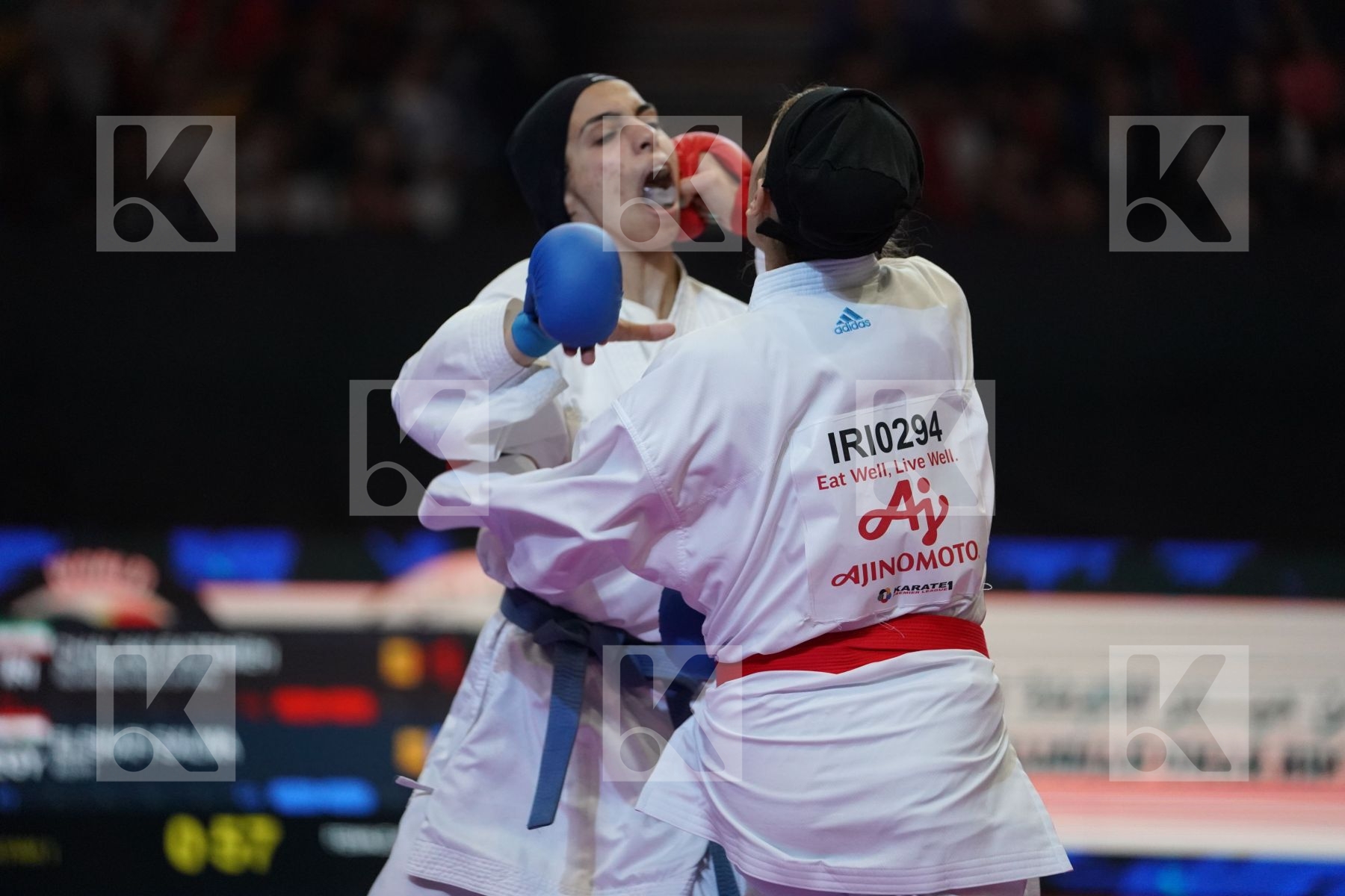 CHALAKI FATEMEH (ISLAMIC REPUBLIC OF IRAN) VS ELSHAFI SALMA (EGYPT) in Senior Kumite -55 Kg - Bronze bout