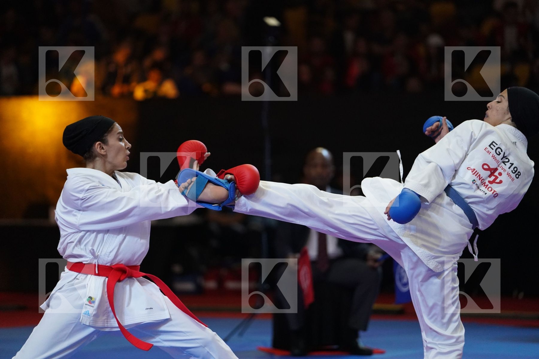 CHALAKI FATEMEH (ISLAMIC REPUBLIC OF IRAN) VS ELSHAFI SALMA (EGYPT) in Senior Kumite -55 Kg - Bronze bout