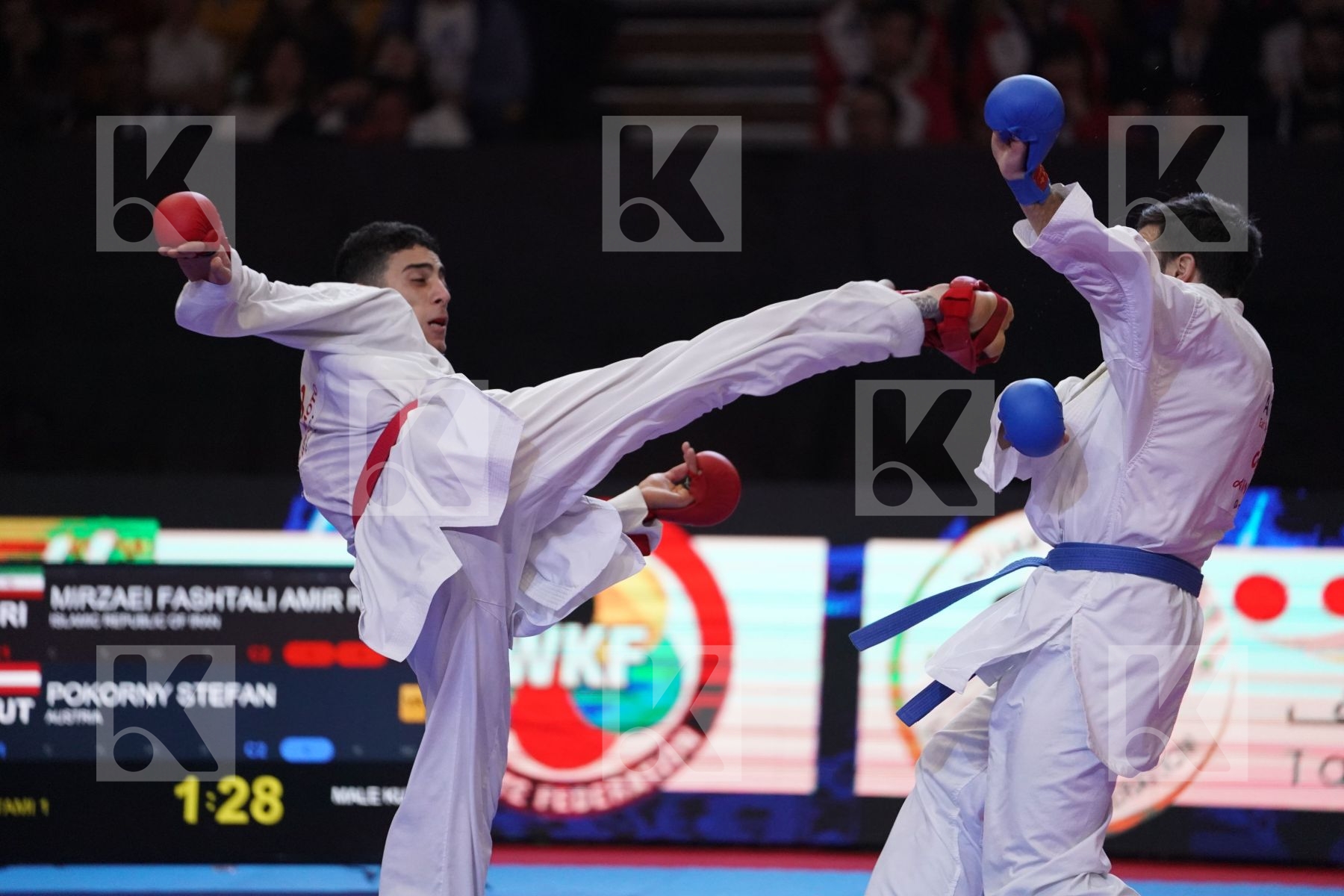 MIRZAEI FASHTALI AMIR REZA (ISLAMIC REPUBLIC OF IRAN) VS POKORNY STEFAN (AUSTRIA) in Senior Kumite -67 Kg - Bronze bout